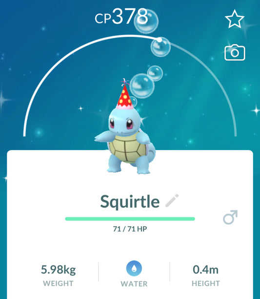 Shiny Squirtle Party Hat