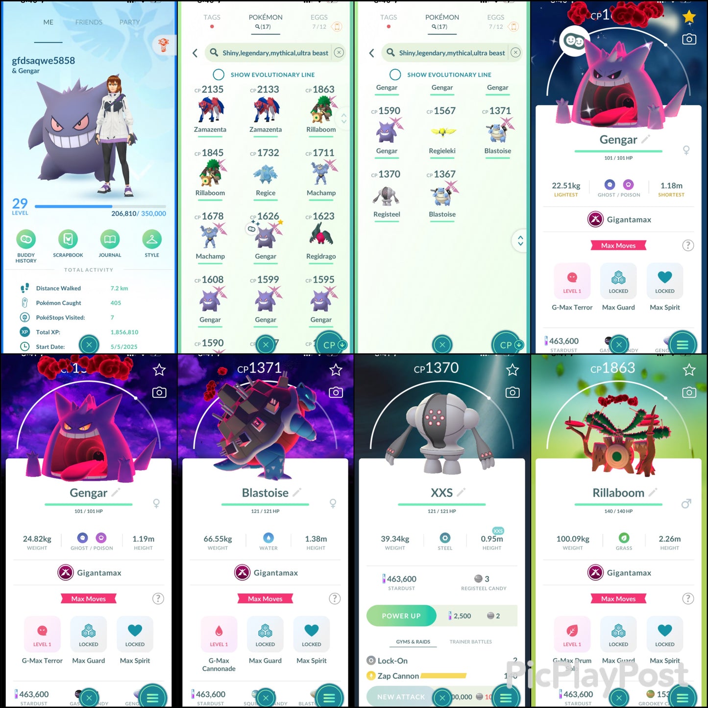 Gfdsaqwe5858 account (17 Gigantamax/Legendary/Shiny)