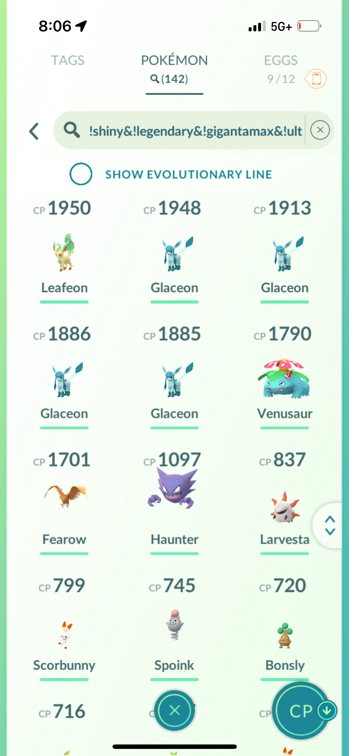 KillEevee account (69 Shiny)
