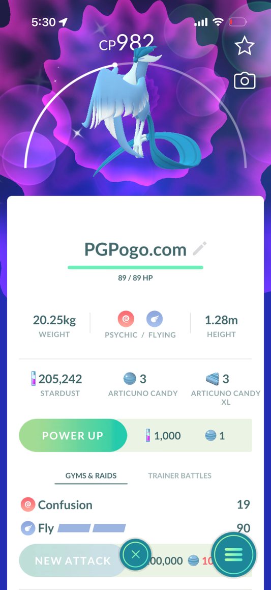Shiny Galarian Articuno Zapdos or Moltres account