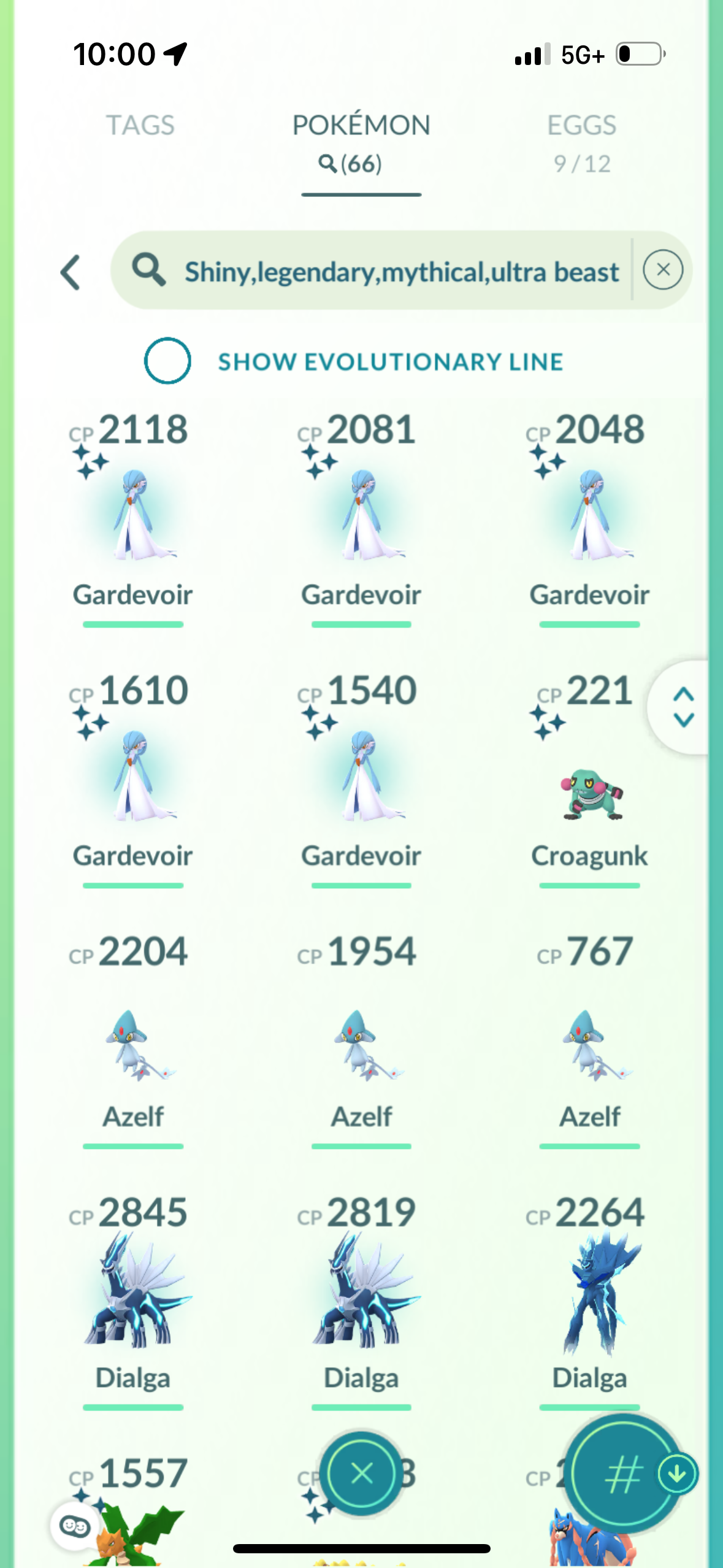 RelicanthGTP account (66 shiny/legendary)