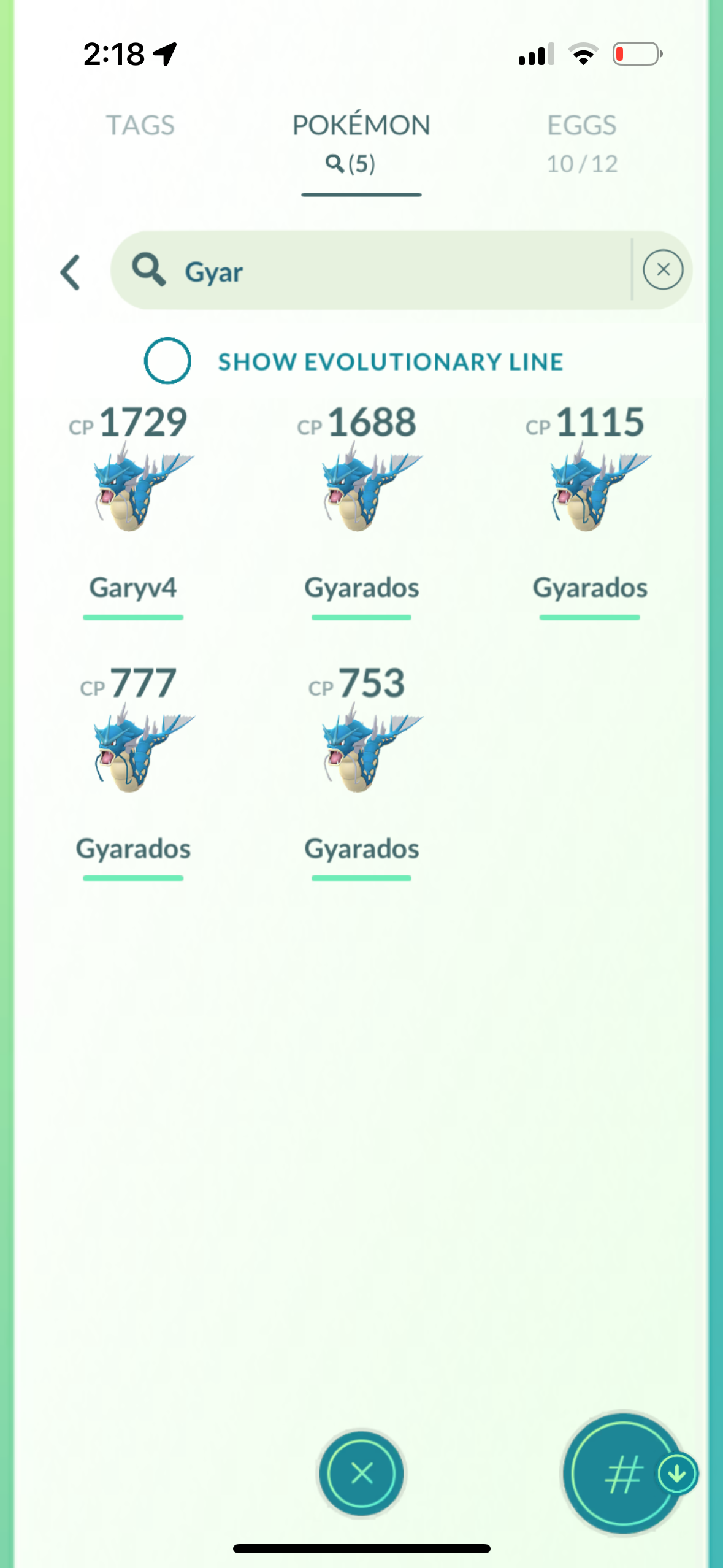 5 Gyarados trades (caught in 2020)