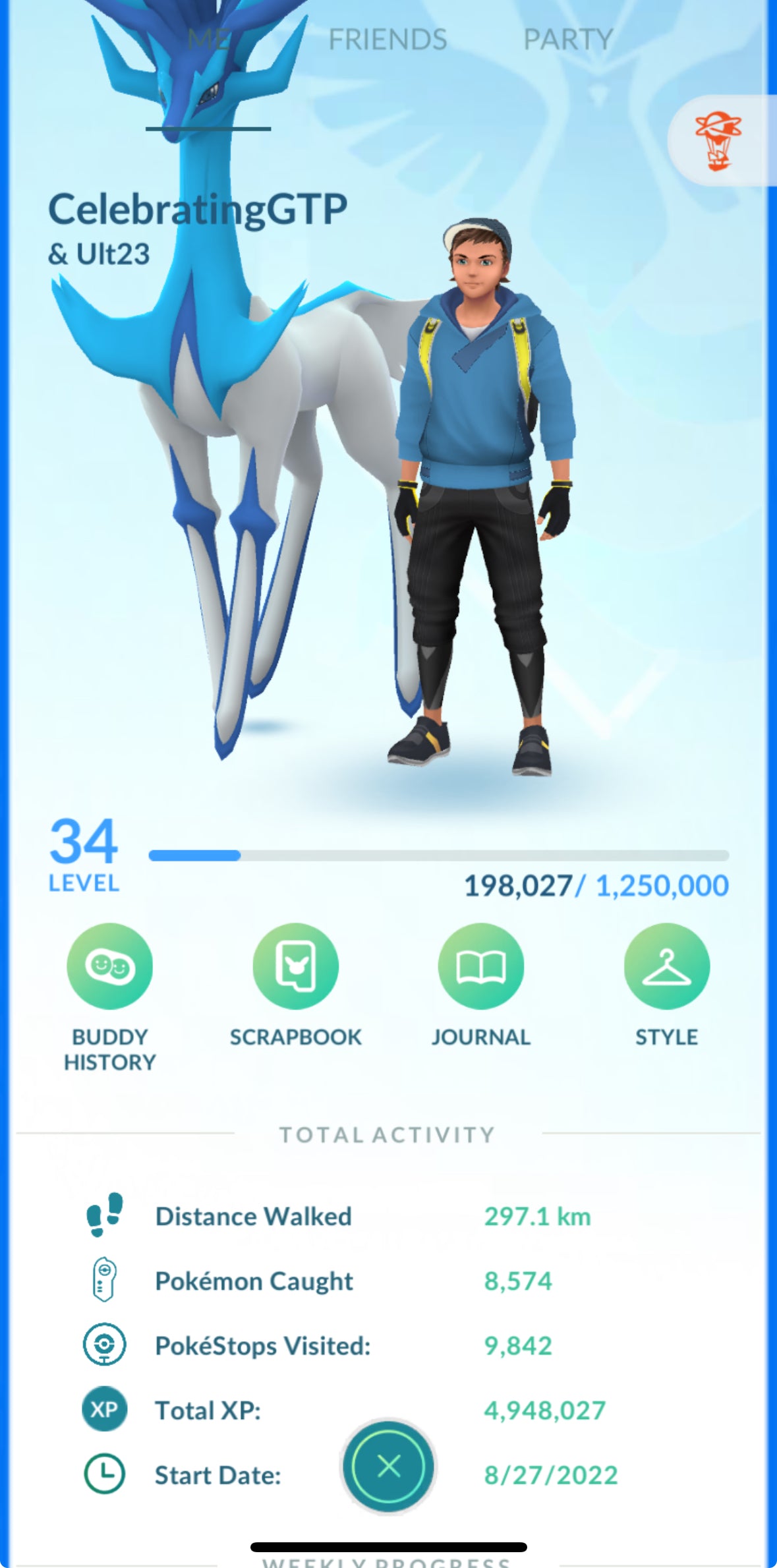 CelebratingGTP account (121 shiny/legendary)