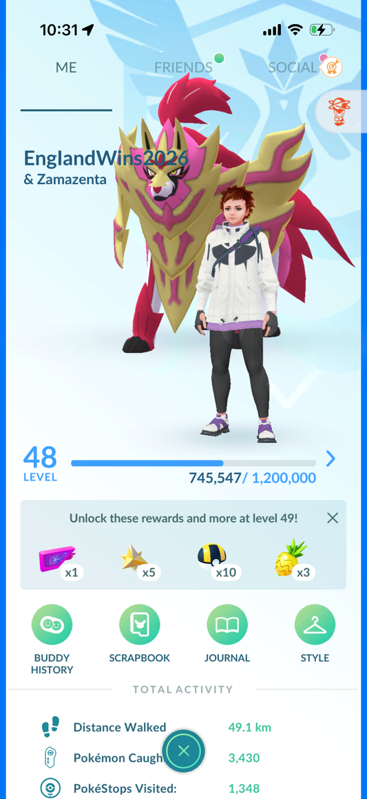 EnglandWins2026 account (46 Shiny/Legendary + 3 Shiny Crown Zamazenta)