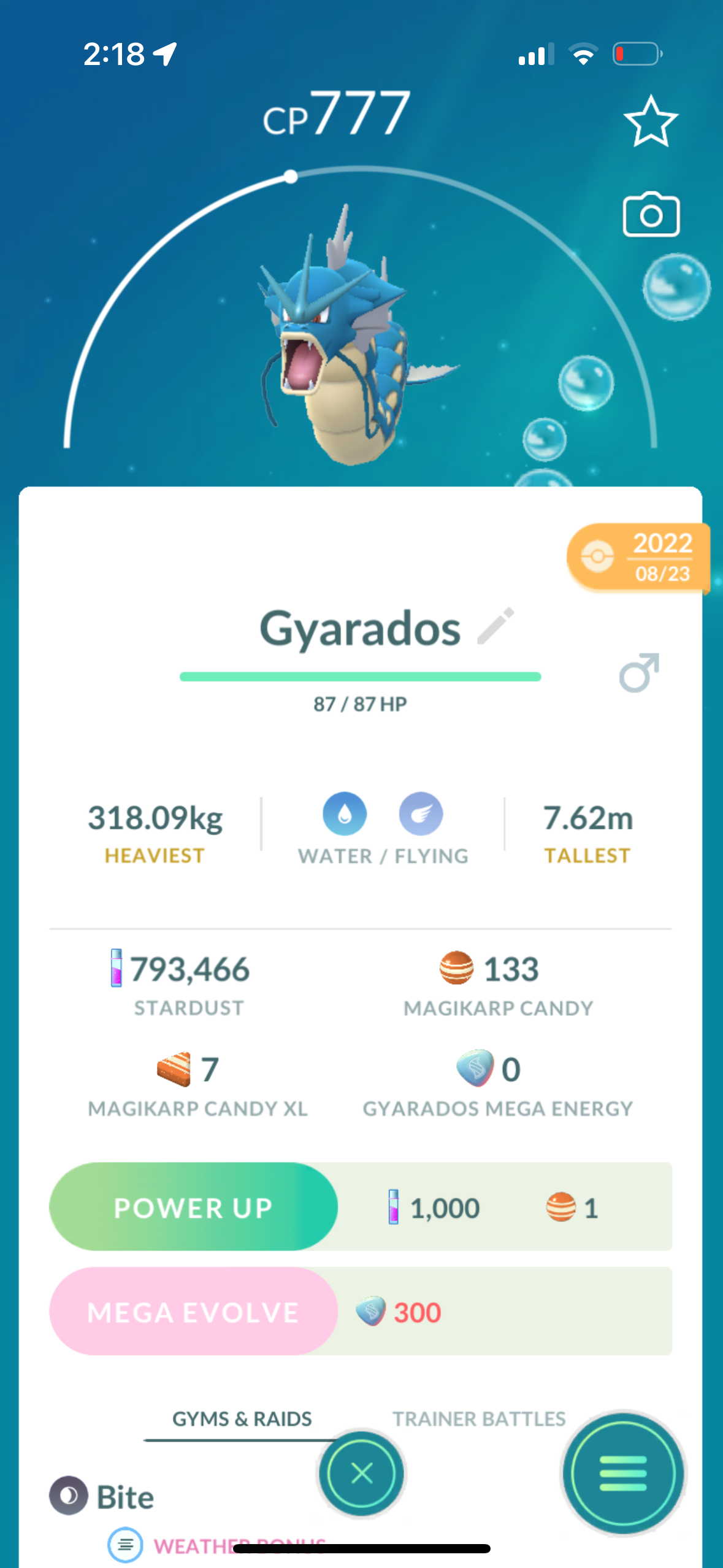 5 Gyarados trades (caught in 2020)