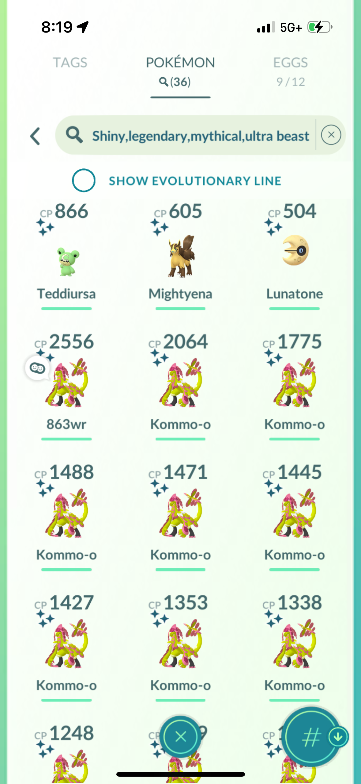 BiblicalTrainer account (36 shiny)