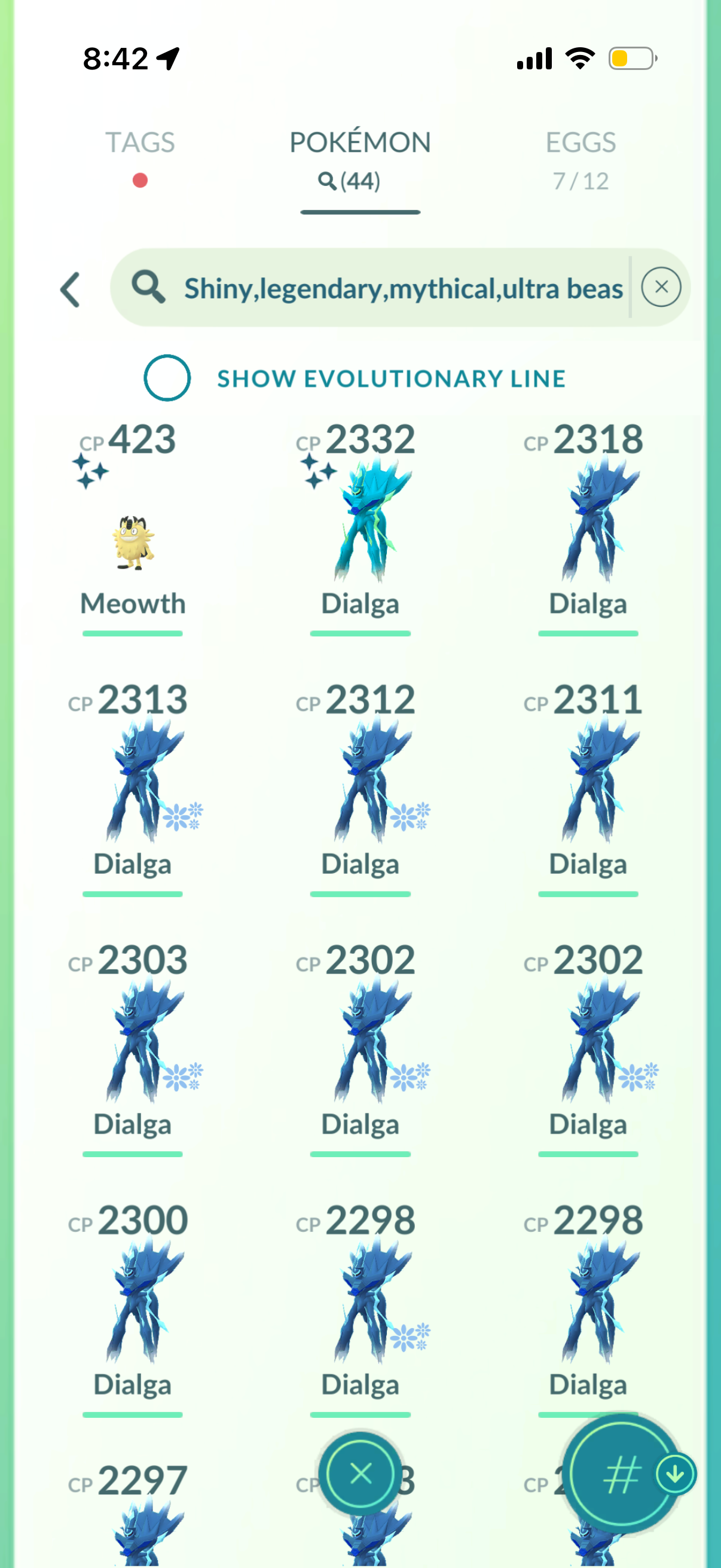 PalkiaSpacial account (44 Shiny/Legendary)