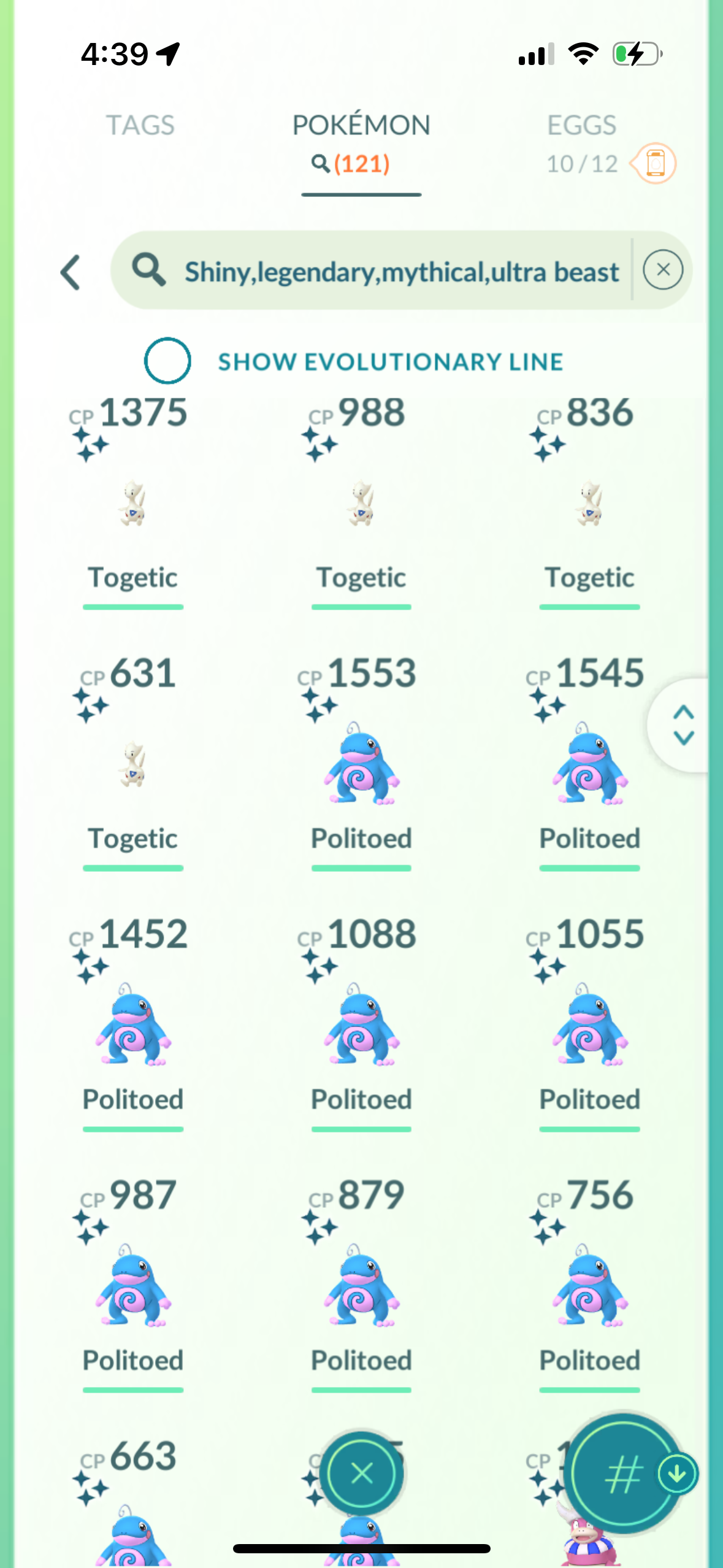 CelebratingGTP account (121 shiny/legendary)