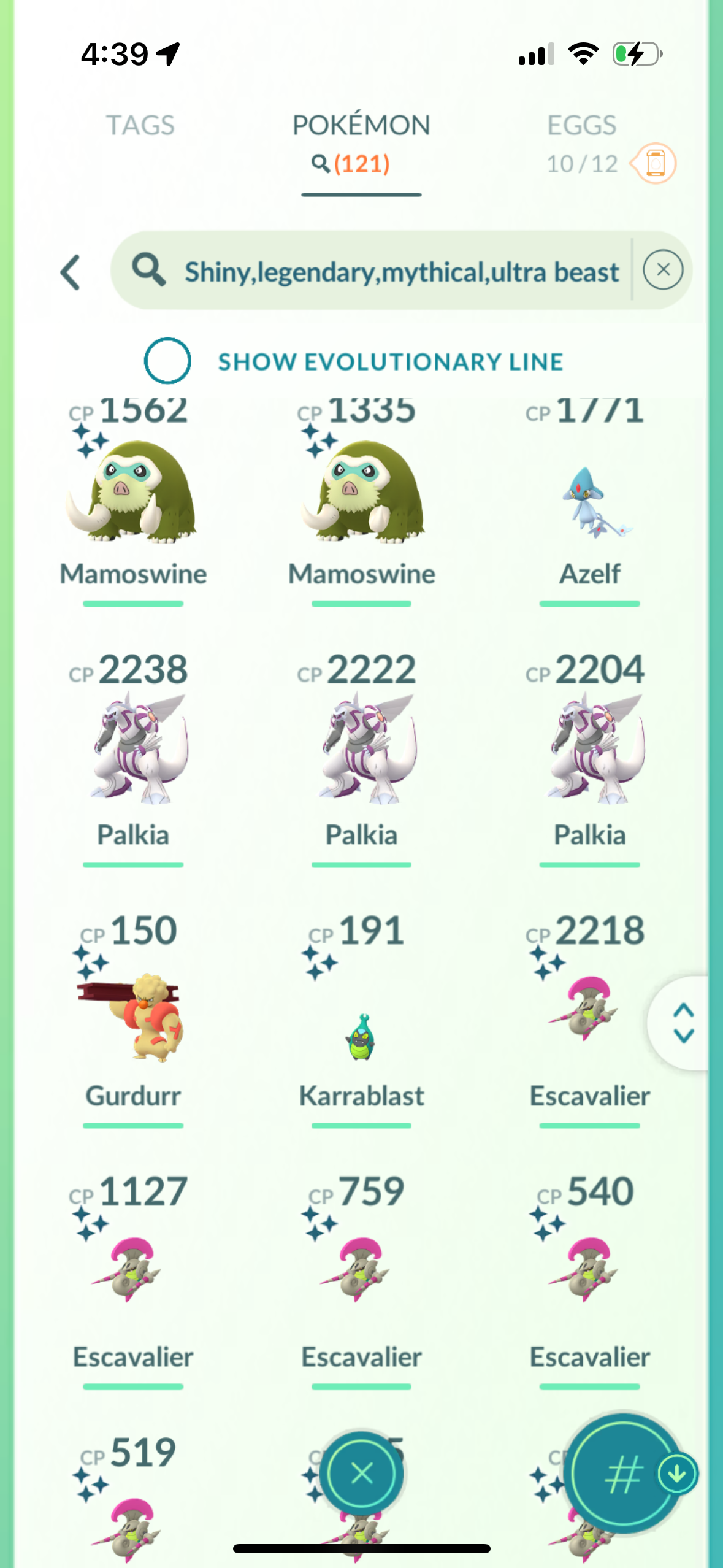 CelebratingGTP account (121 shiny/legendary)