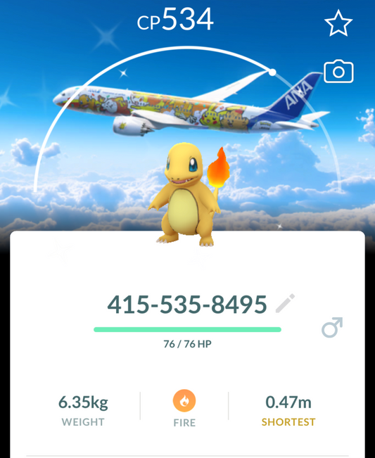 Shiny Charmander Jet background trade or account