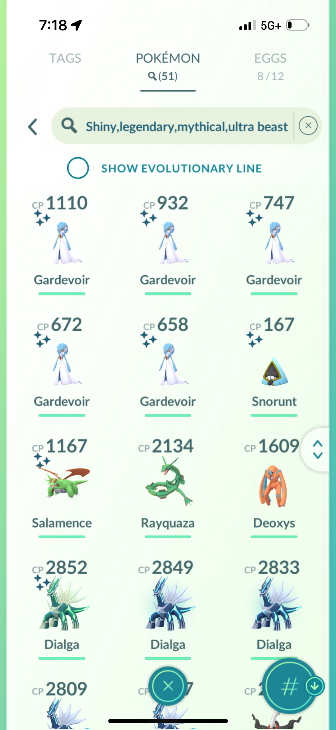 iMewtwoV40 account (51 shiny/legendary)