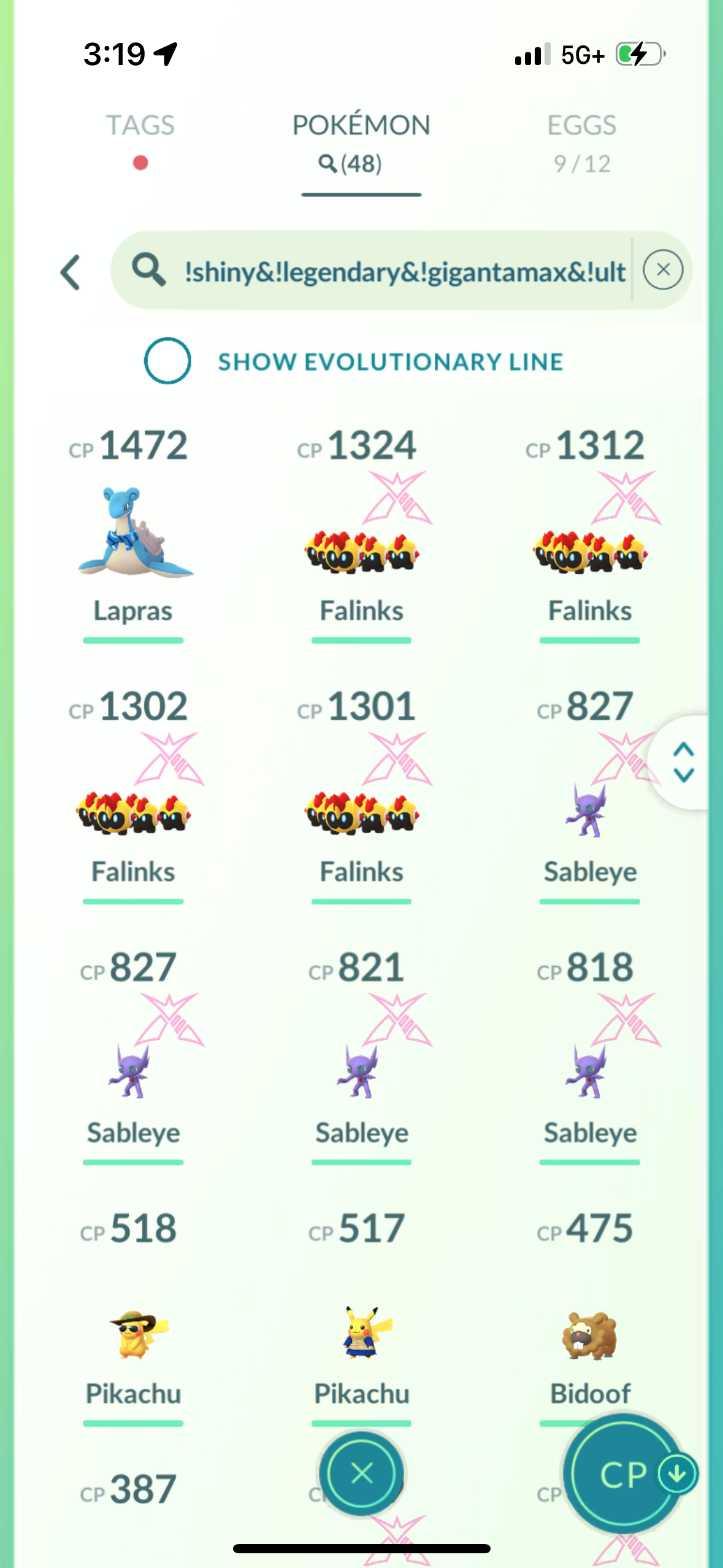 SpinalFluid account (57 Shiny/Legendary/Gigantamax)