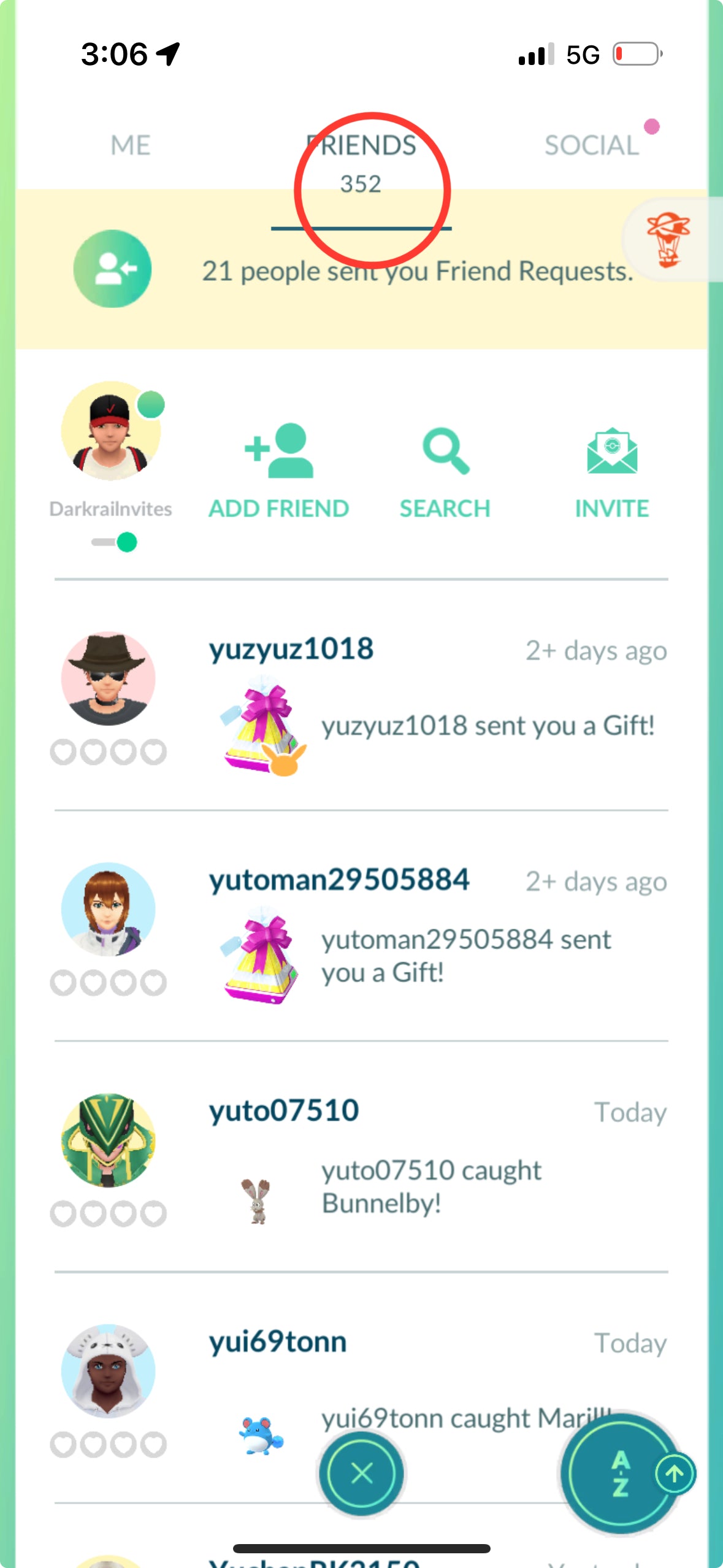 DakraiInvites account (Shiny Mega Rayquaza/350+ friends)