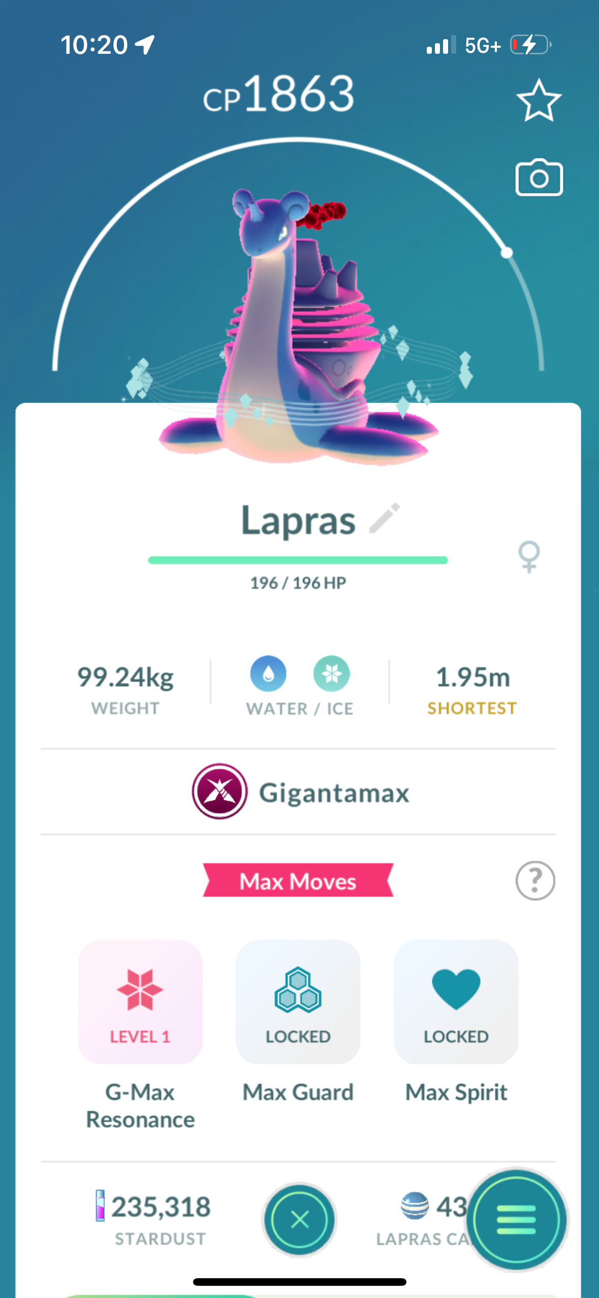 WhiteGmaxGengar account (11 Gigantamax/8 shiny & legendary