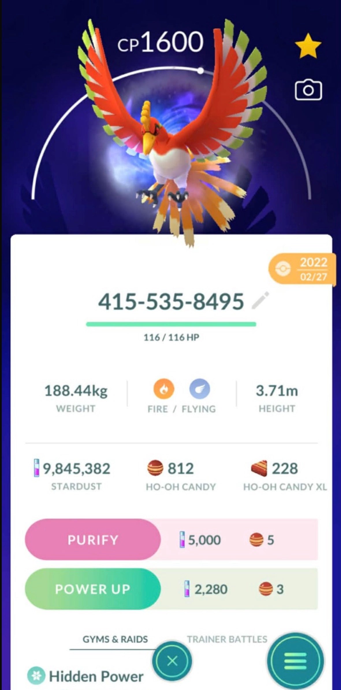 Guaranteed Lucky Apex Ho-Oh trade