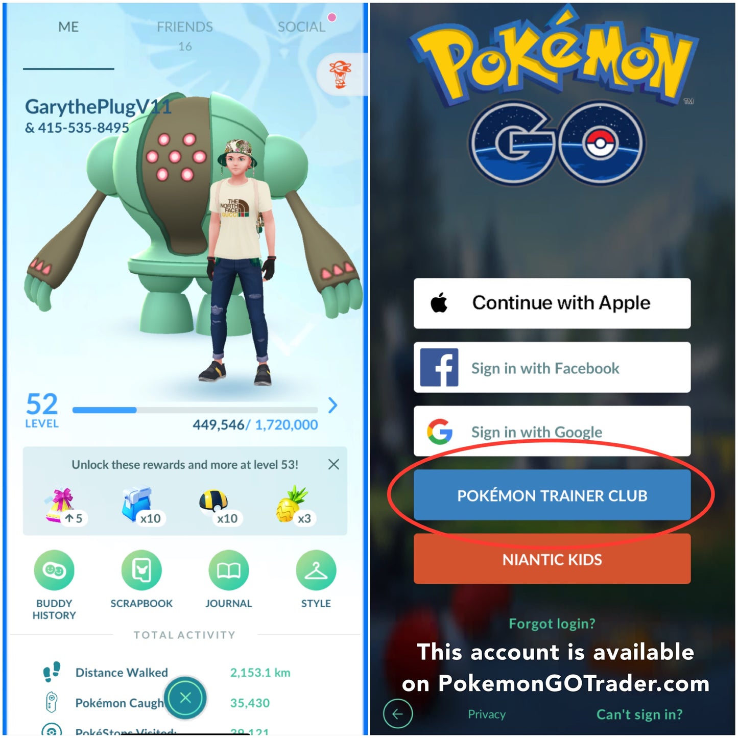 Shiny Registeel account