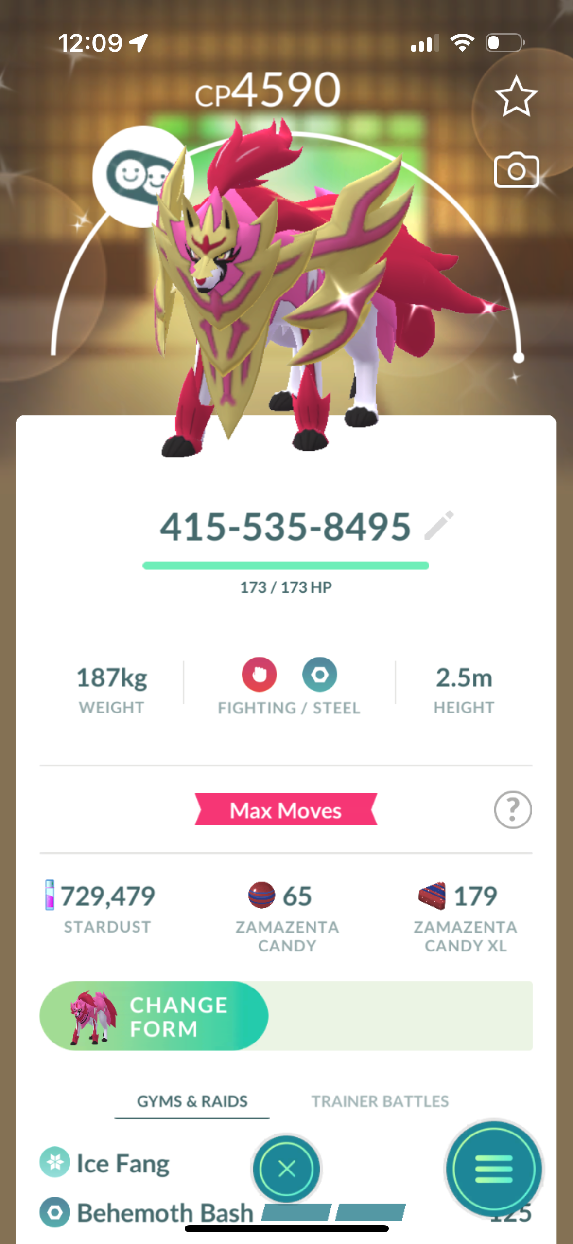 Shiny Zamazenta Crowned Sword Level 50 account