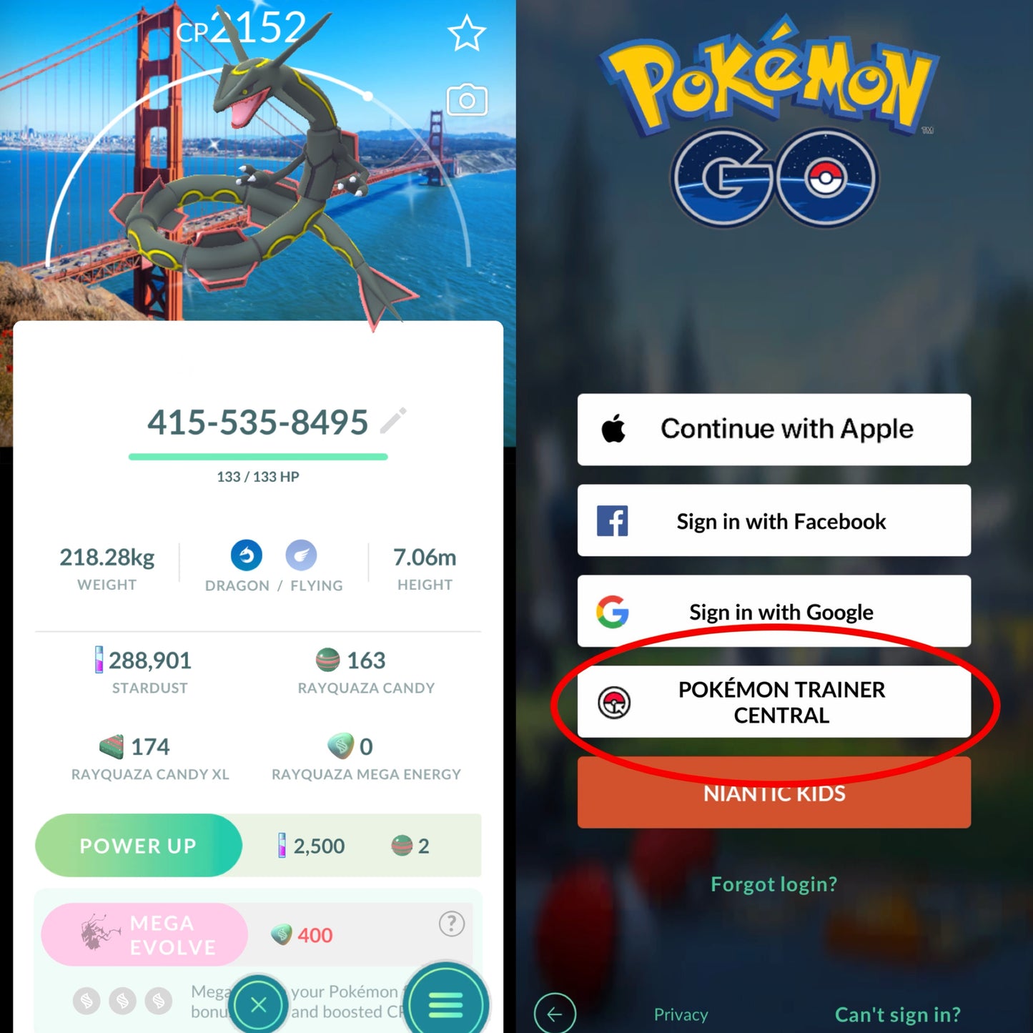 Shiny Rayquaza San Francisco BG account