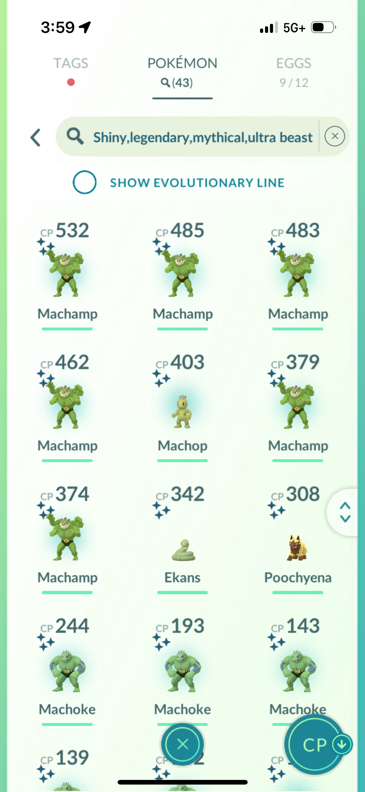 MachopShinyPack account (43 shiny/530k stardust)