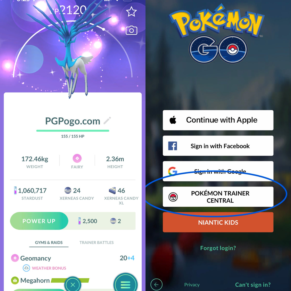 Shiny Xerneas GO Tour Kalos background account