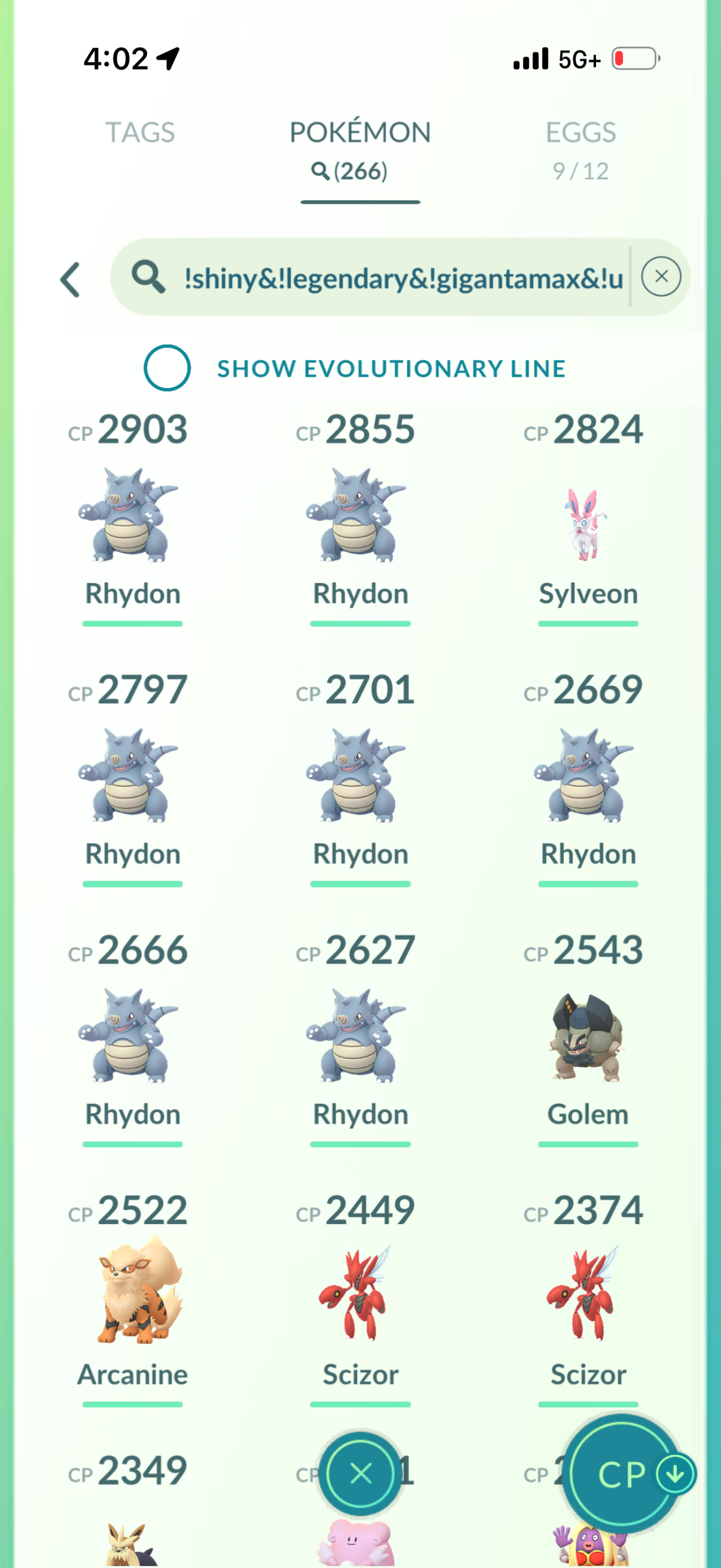 GibleHoarder account 112 Shiny/Legendary & 1.5M Stardust