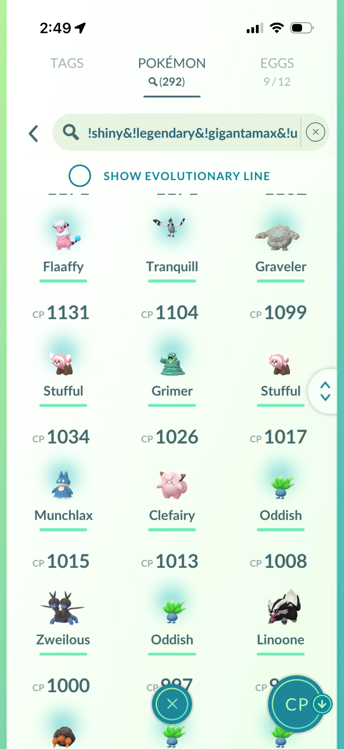 GTPGible account (72 Legendary/Shiny & 1.1m Stardust