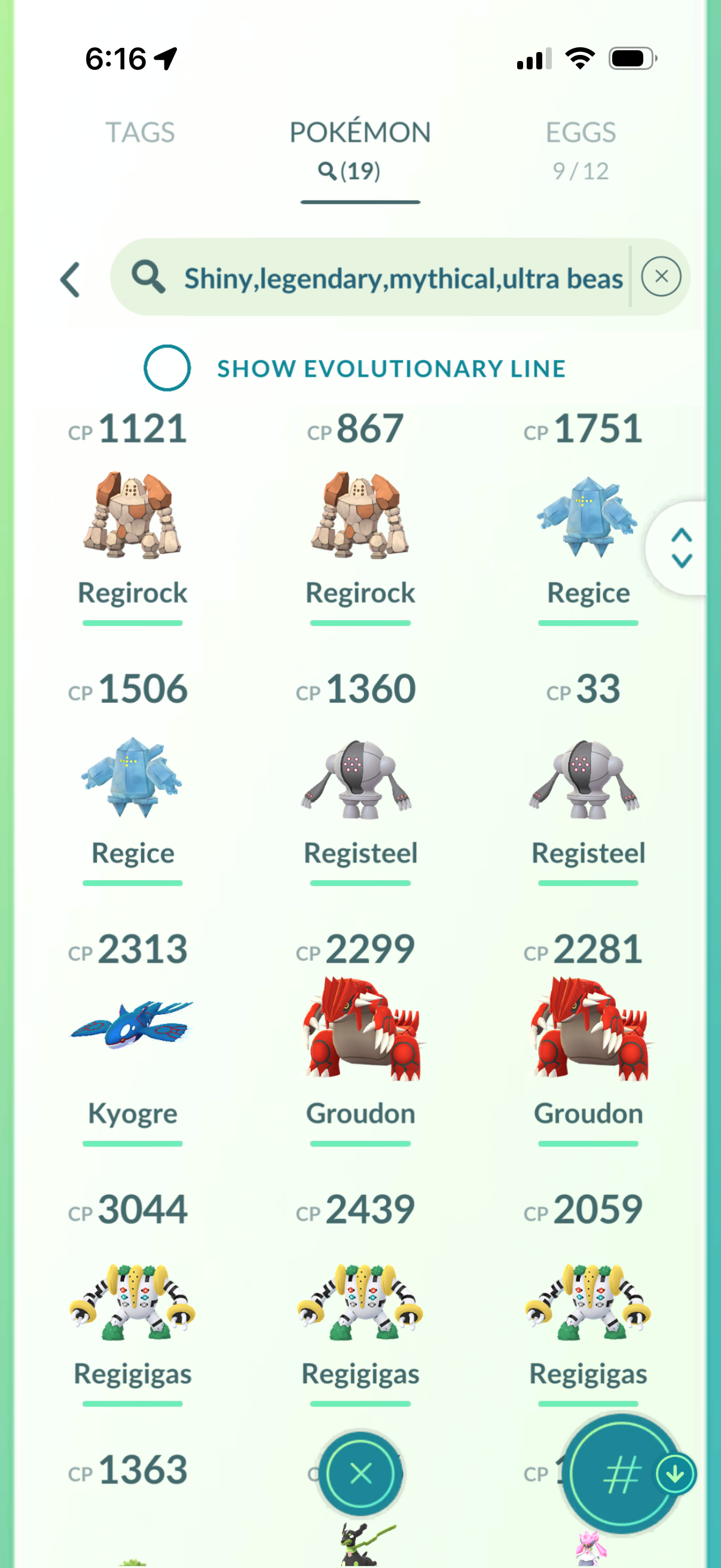 SoloParty account (19 Shiny/Legendary 482k stardust)
