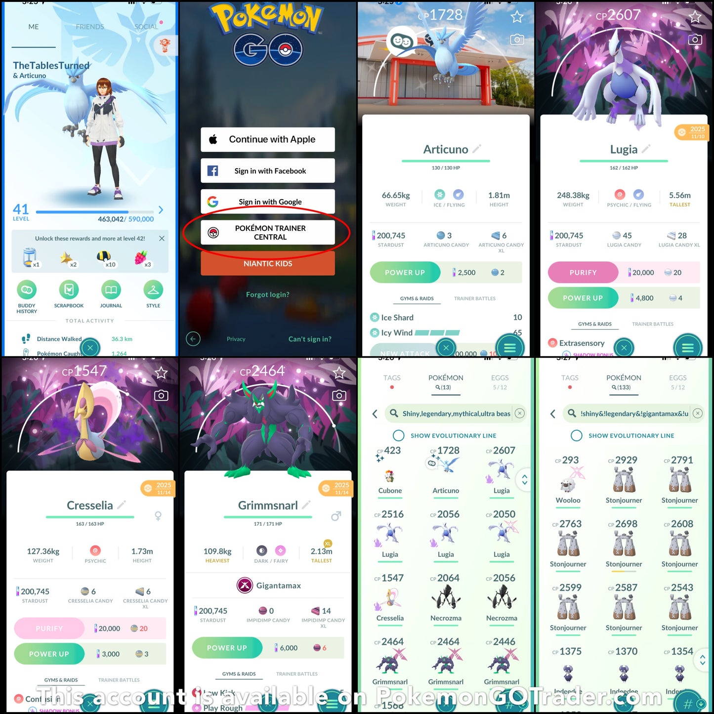 TheTablesTurned account (13 Shiny/Legendary/Gigantamax)