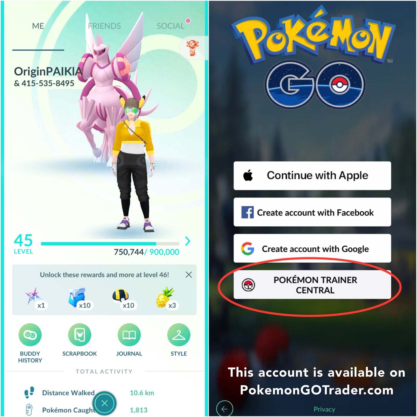 Origin Dialga & Palkia trade or account