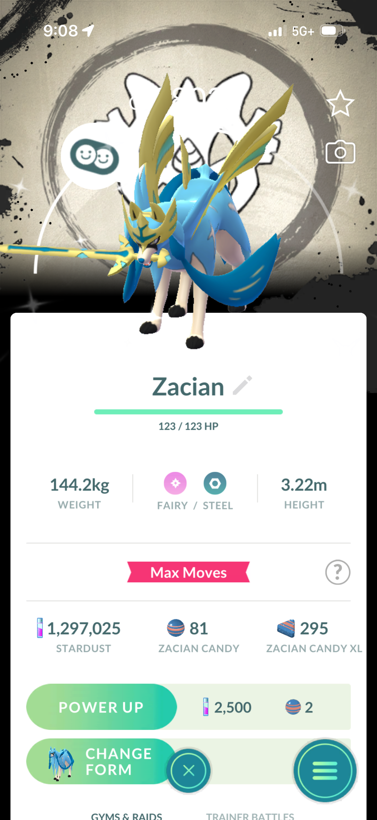 4xCrownZacian account (67 Shiny/Legendary + 3000 Crown Energy)