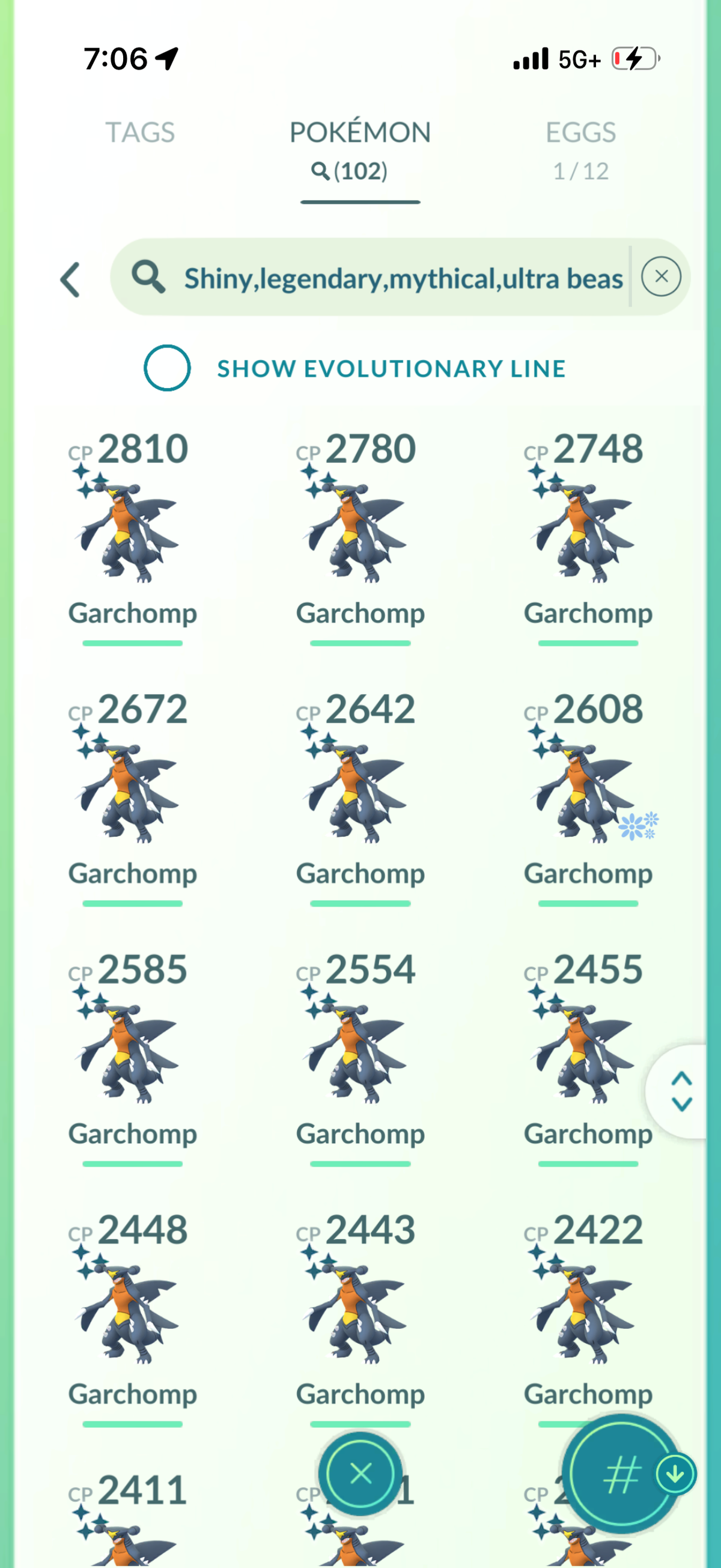 GibleHoarder account 102 Shiny/Legendary & 850k Stardust)