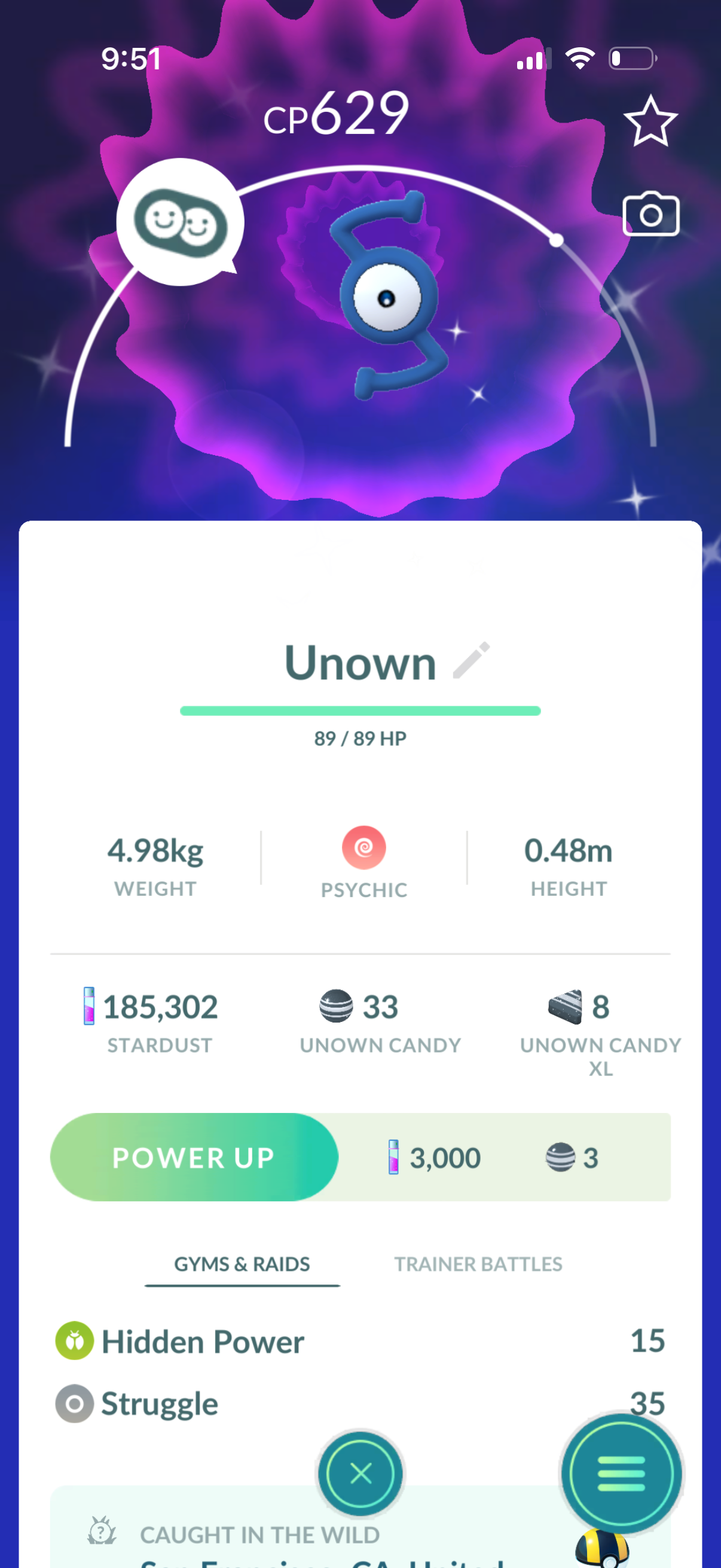 OaklandAthletic account (18 Shiny/Legendary and 185k stardust)
