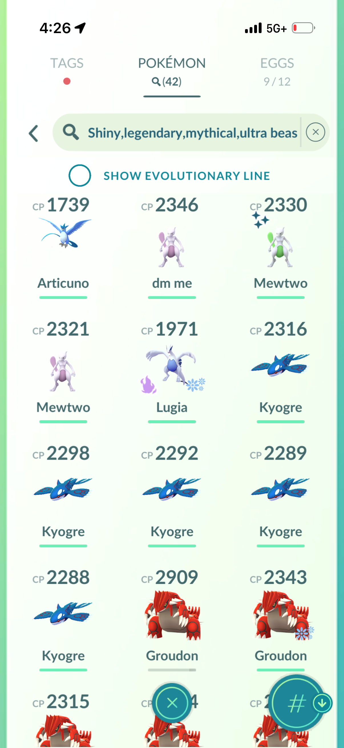 GlobalTrade account (42 Shiny/Legendary)