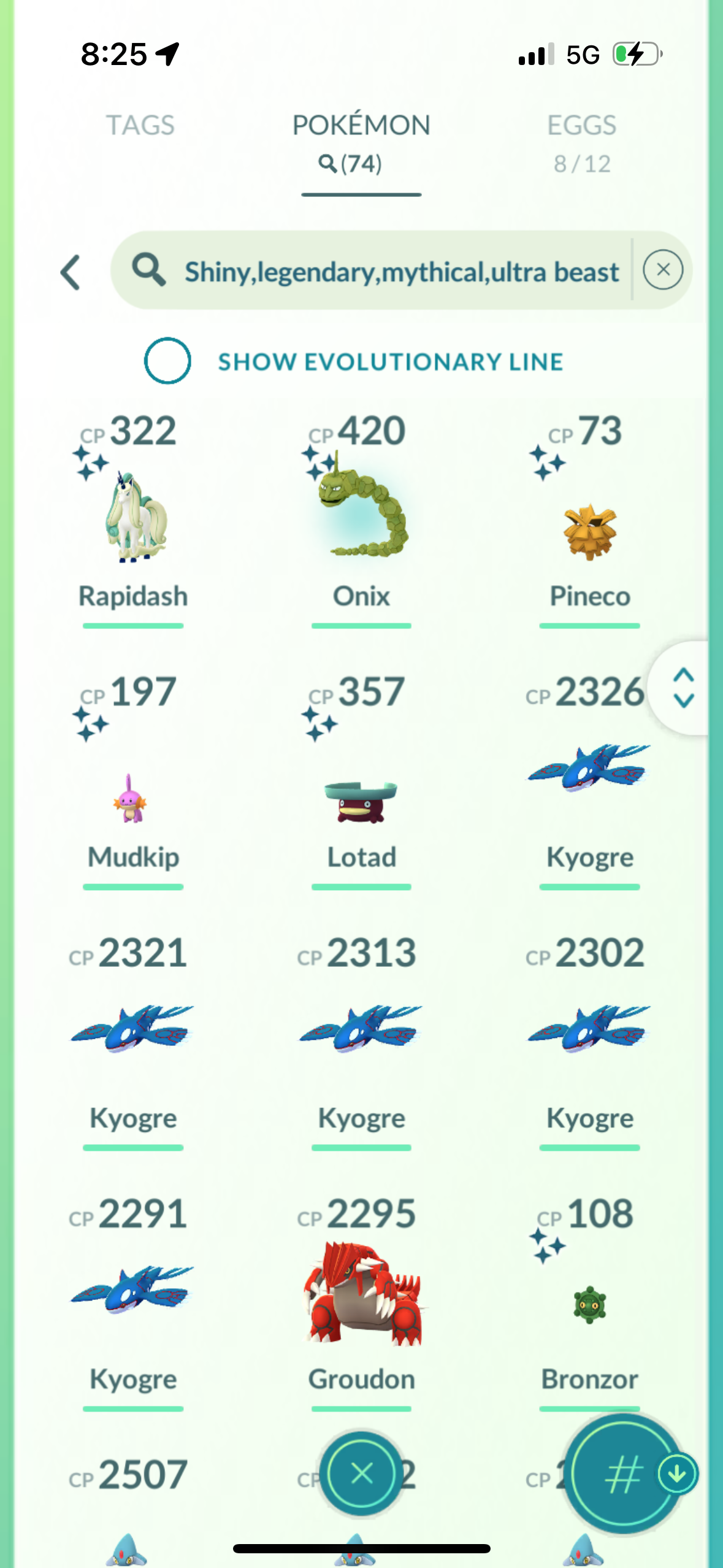 LatiosV1 account (74 shiny/legendary)