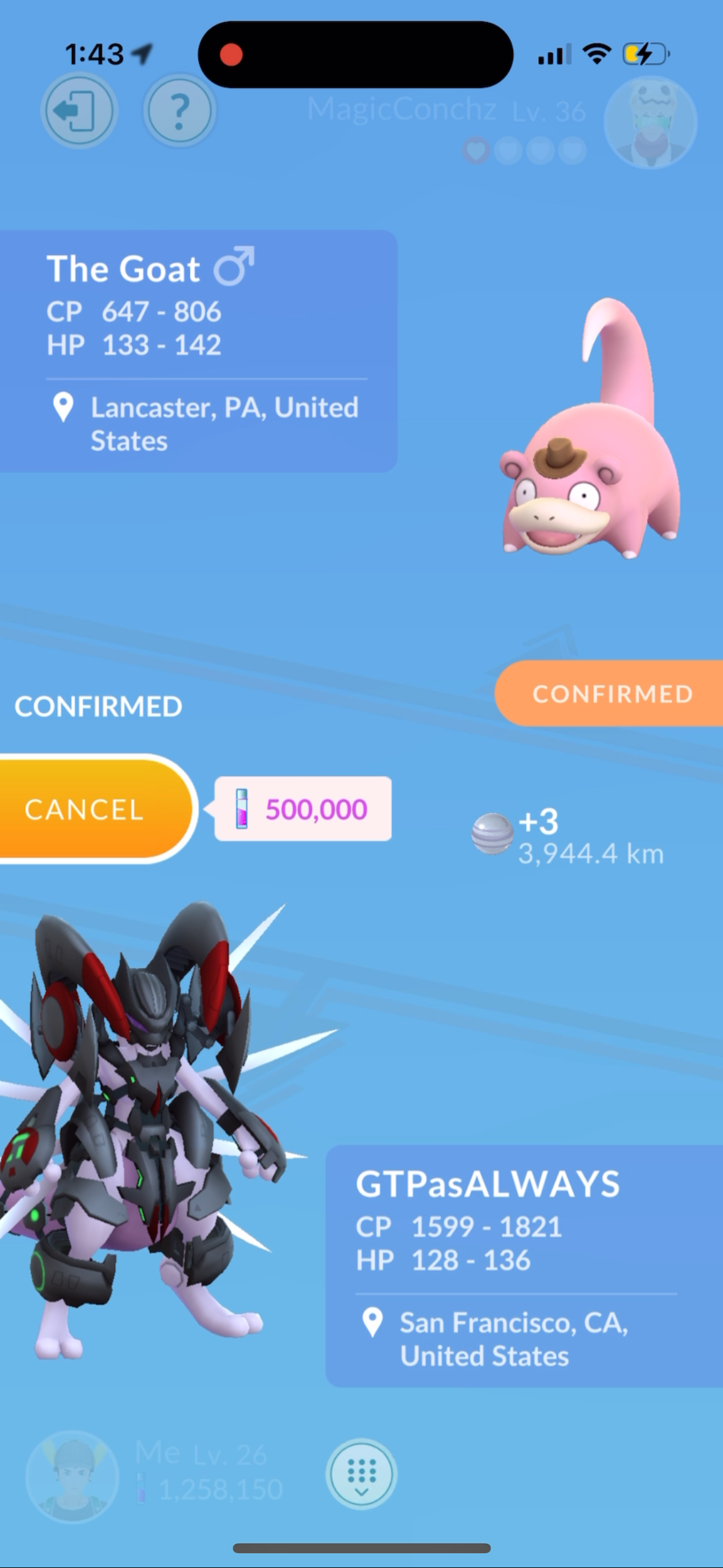 Armored Mewtwo trade