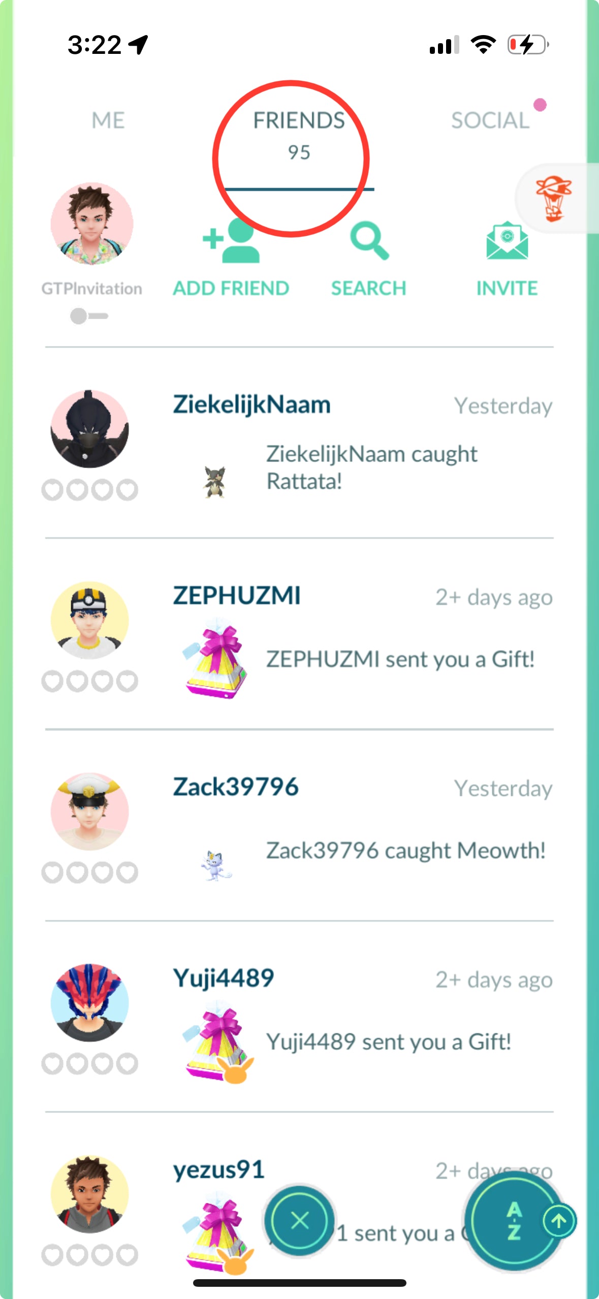 GTPInvitations account (47 Shiny/Legendary/Gigantamax + 95 friends)