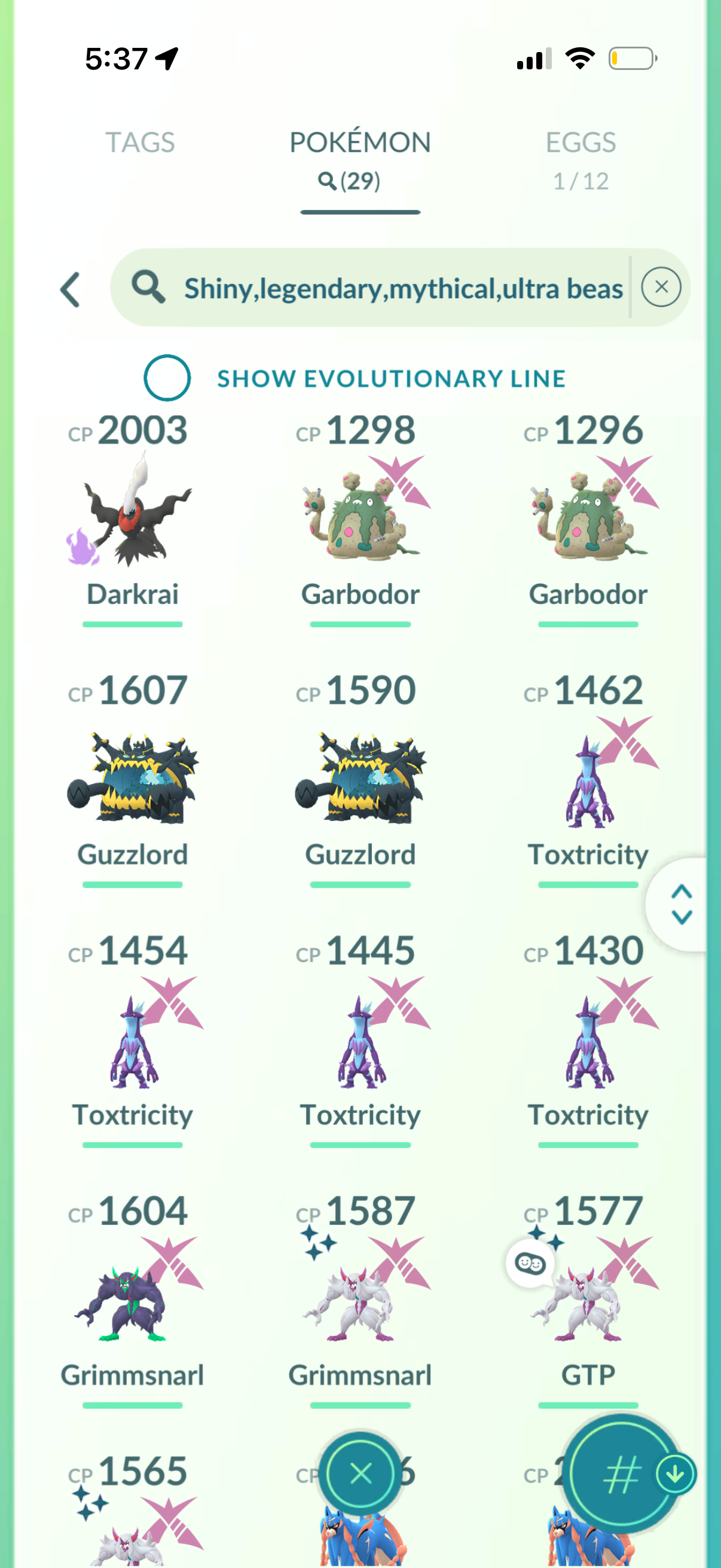 3ShinySnarls account (29 Shiny/Legendary/Gigantamax)
