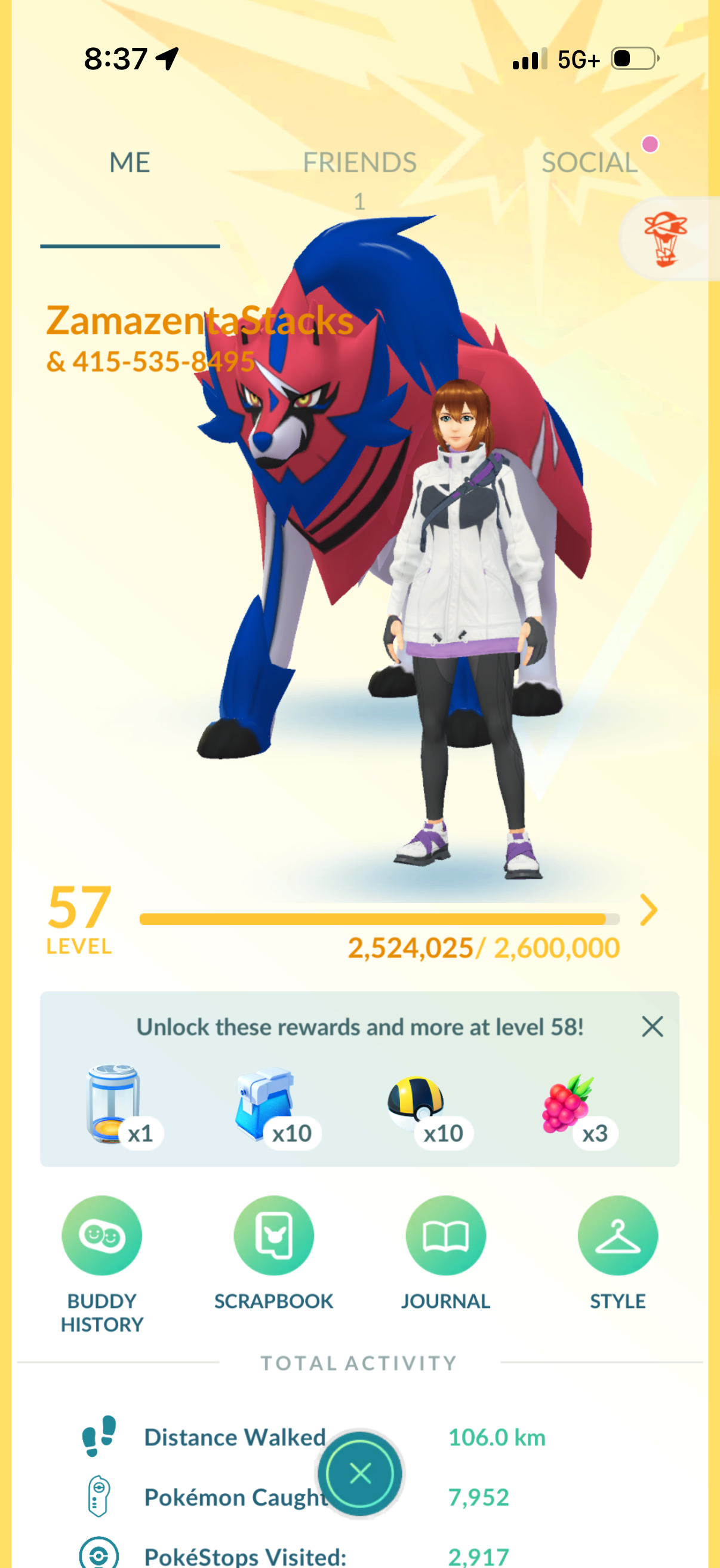 ZamazentaStacks account (35 Shiny/Legendary/900k Stardust)