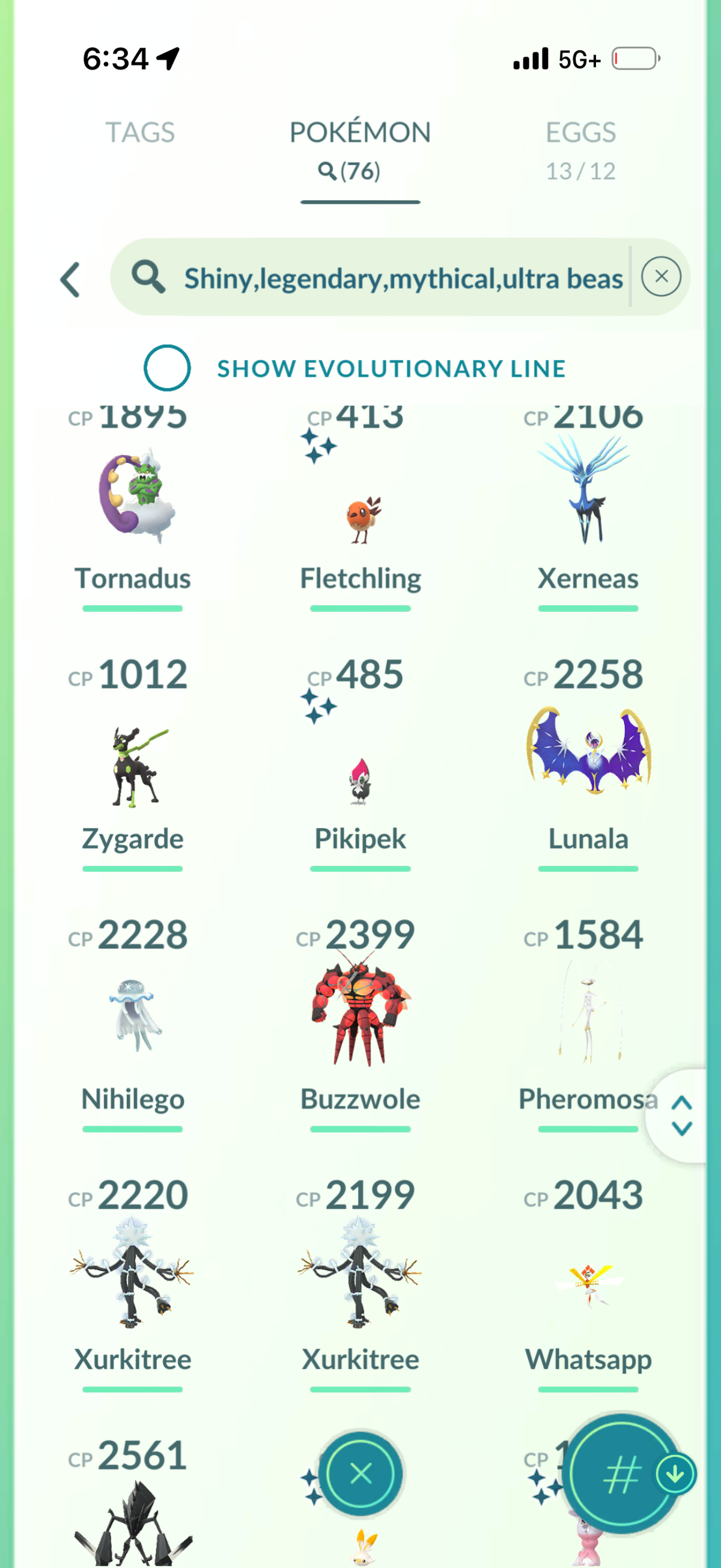 PSGMoneyline account 76 Shiny/Legendary & 1.8M Stardust