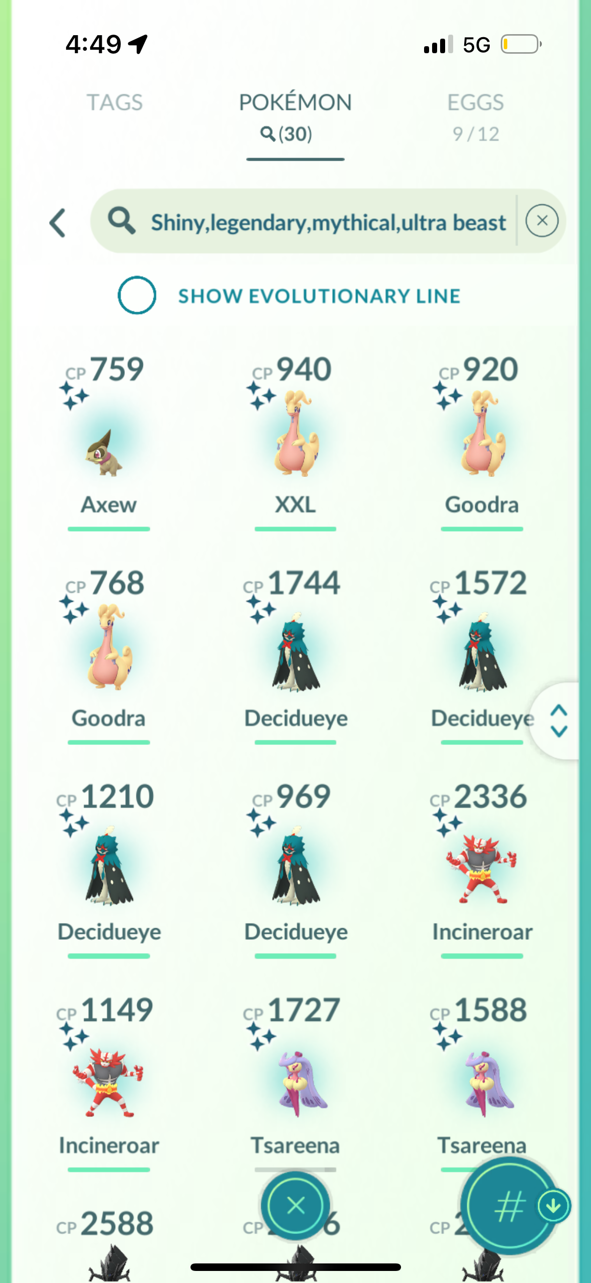 BoostedNecrozma account (30 shiny/legendary)