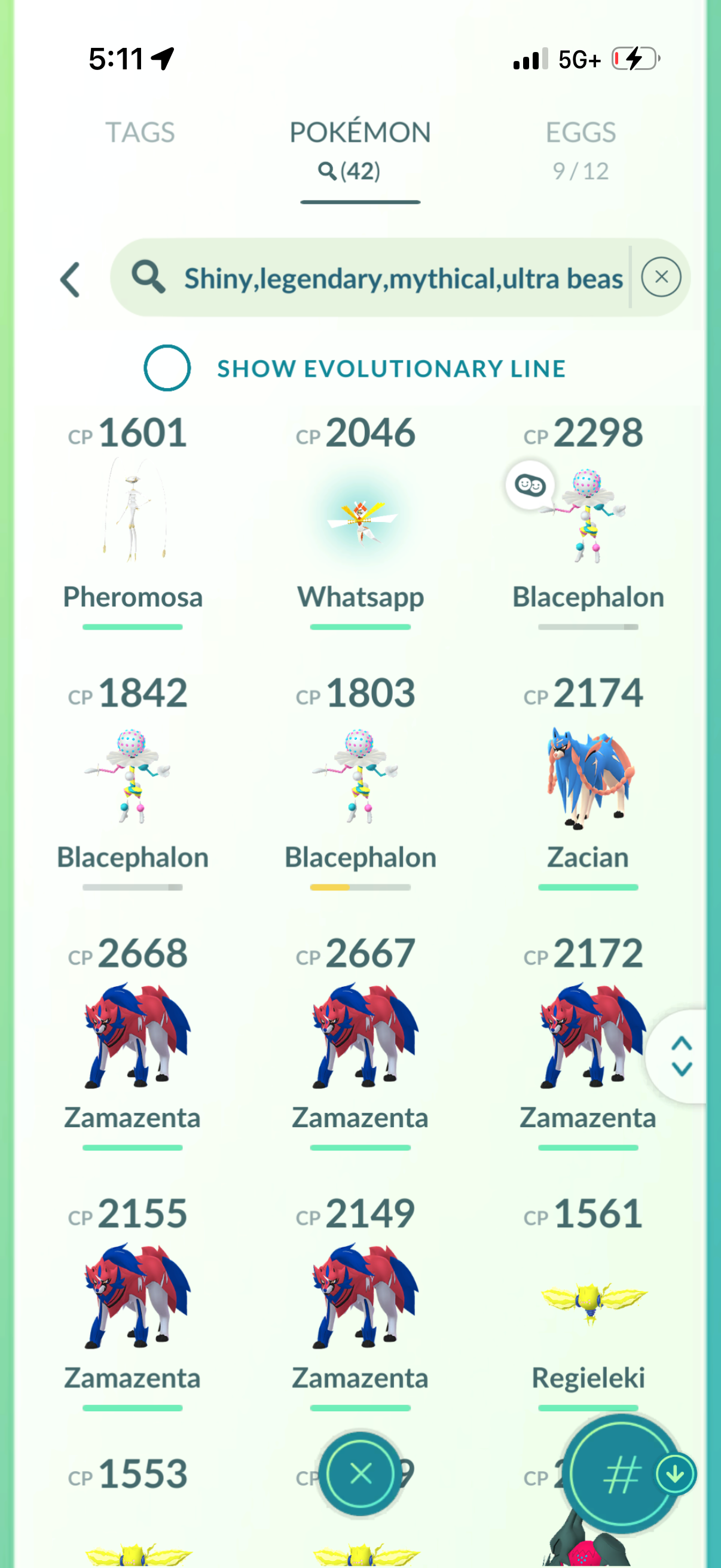 PorterJugs account (42 Shiny/Legendary)