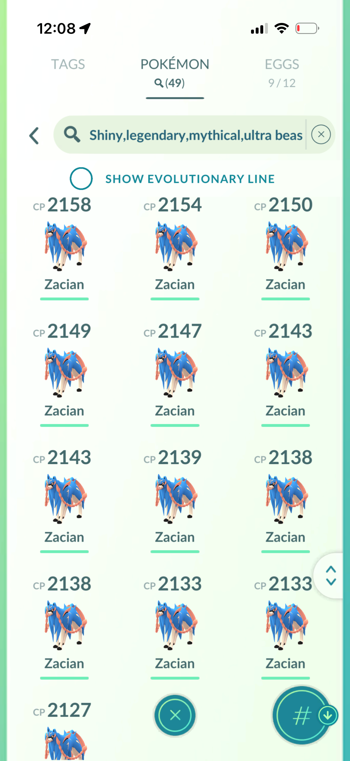 CrownedBy415 account (49 Shiny/Legendary)