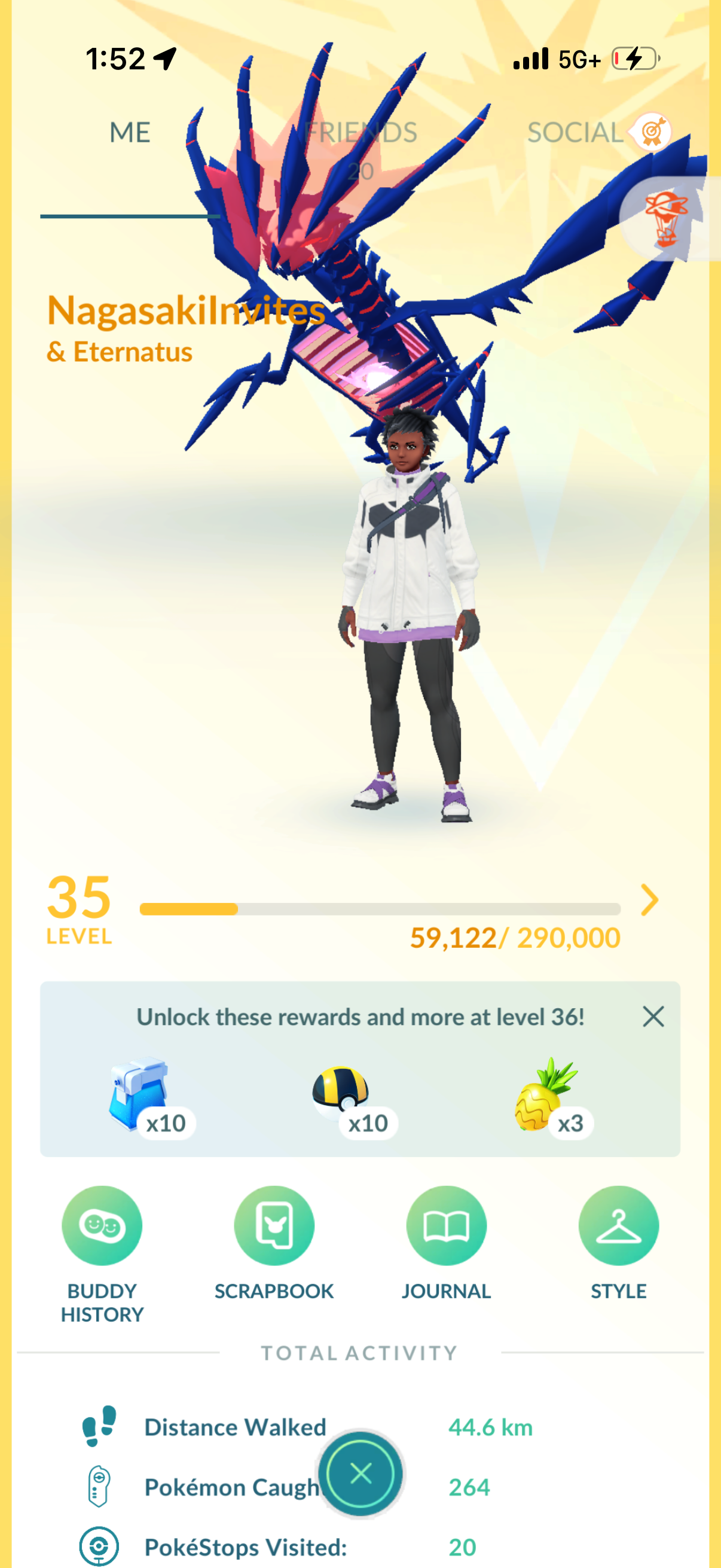 NagasakiInvites account (35 Shiny/Legendary/Gigantamax)