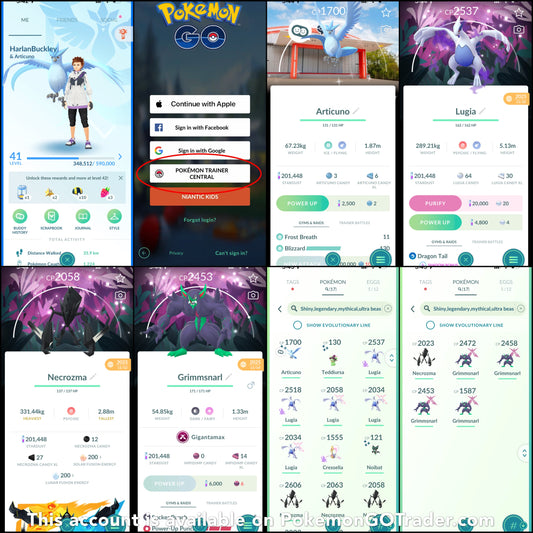 HarlanBuckley account (17 Shiny/Legendary/Gigantamax)