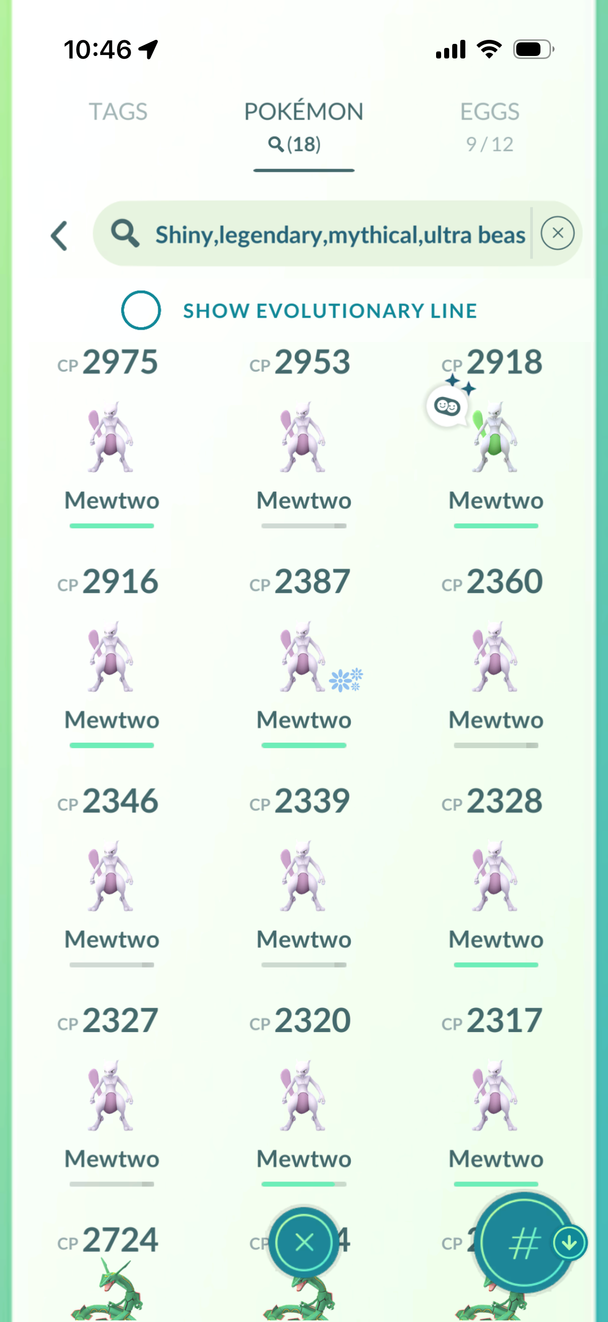 2900ShinyMewtwo account (12 Shiny/Legendary