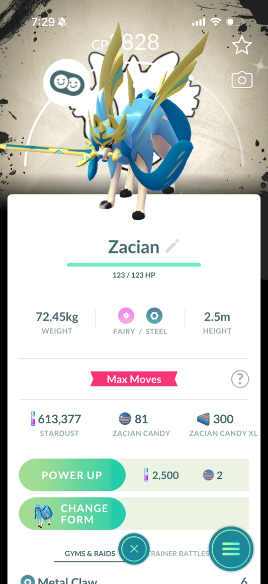 10YearsOfPoGO account (56 Shiny/Legendary + 2 Shiny Crown Zacian +2900 Crown Energy)