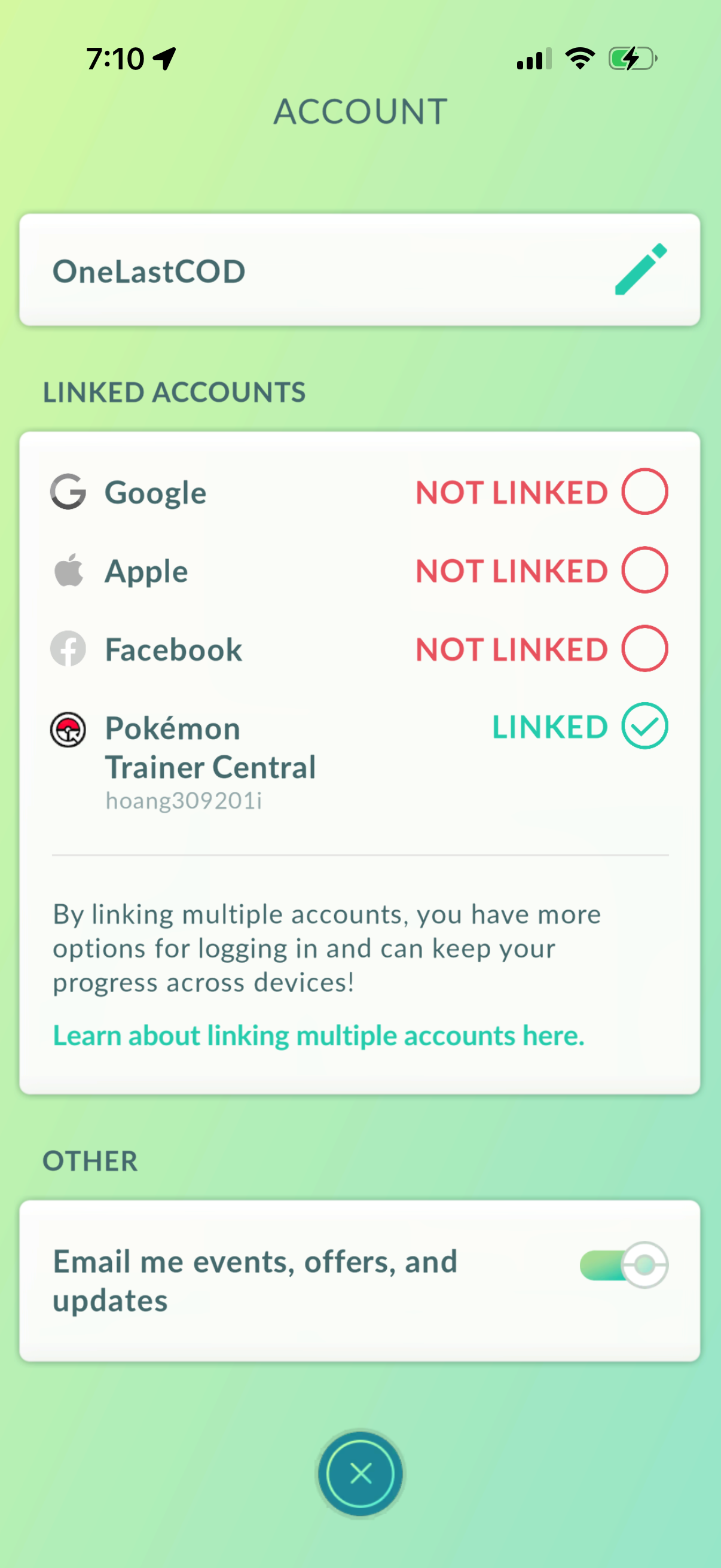 OneLastCod account (15 Shiny/Legendary & 198k stardust)