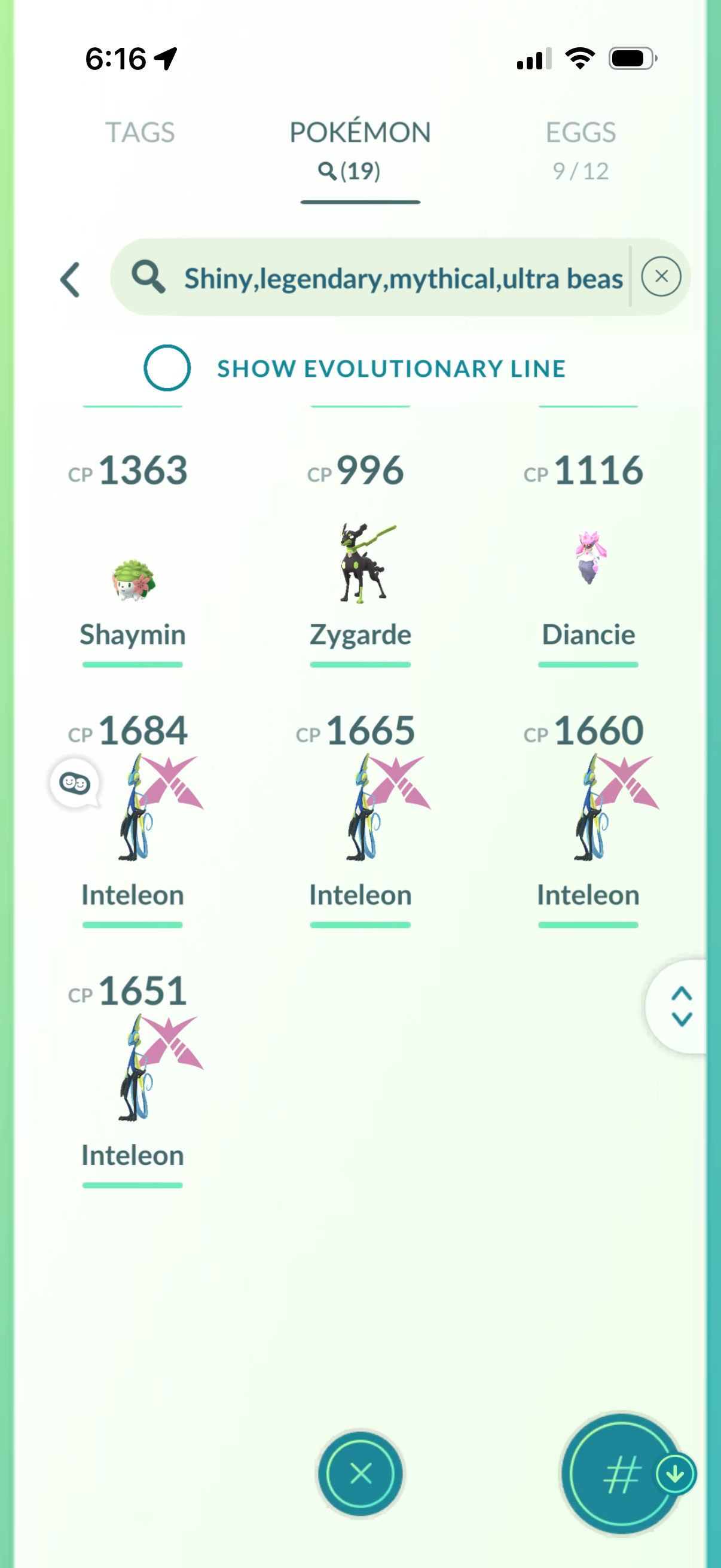SoloParty account (19 Shiny/Legendary 482k stardust)