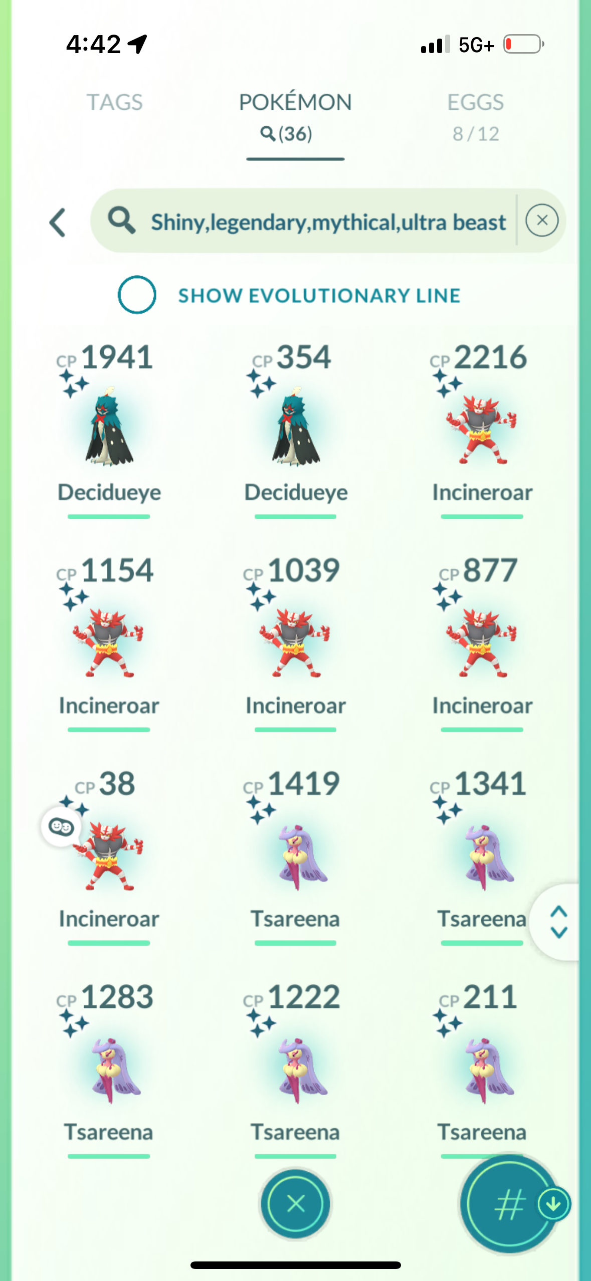 HolidaySpecial account (36 shiny/legendary)