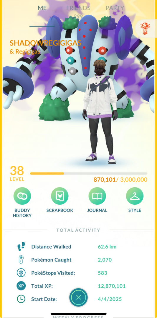 SHADOWREGIGIGAS account (7 shiny/legendary)